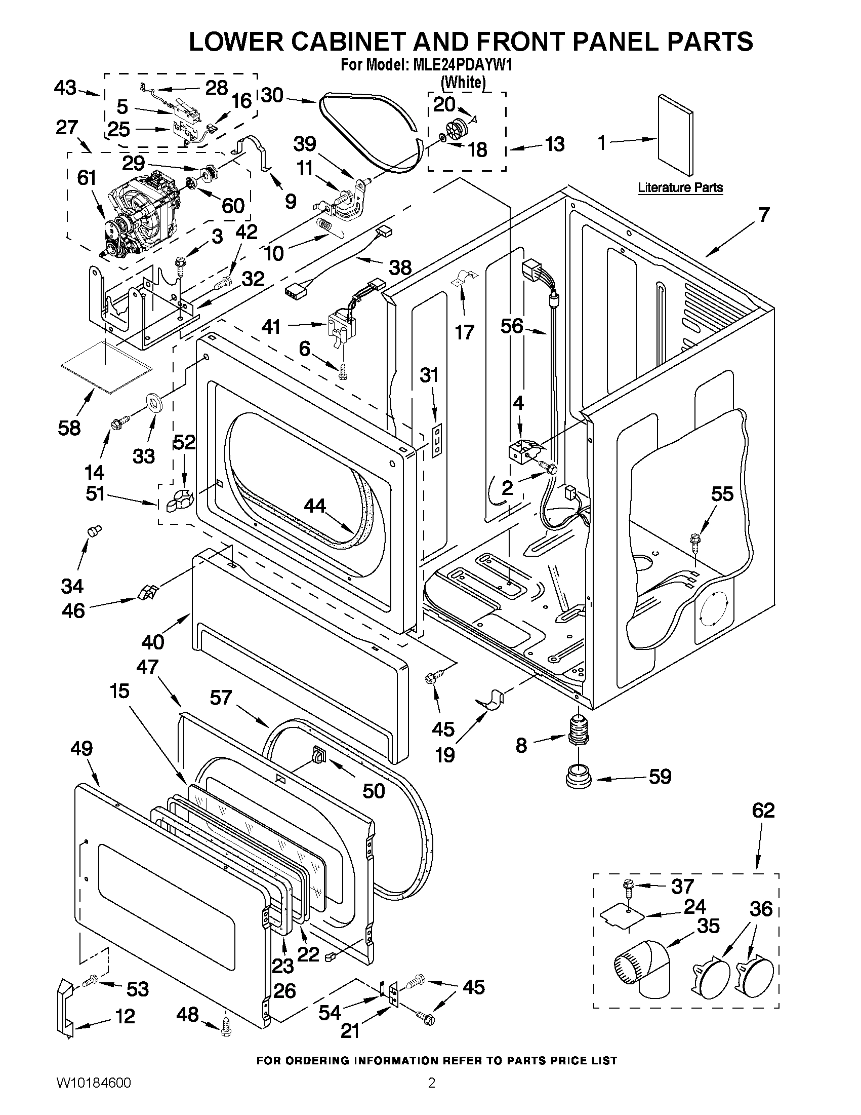 01 - LOWER CABINET AND FRONT PANEL PARTS