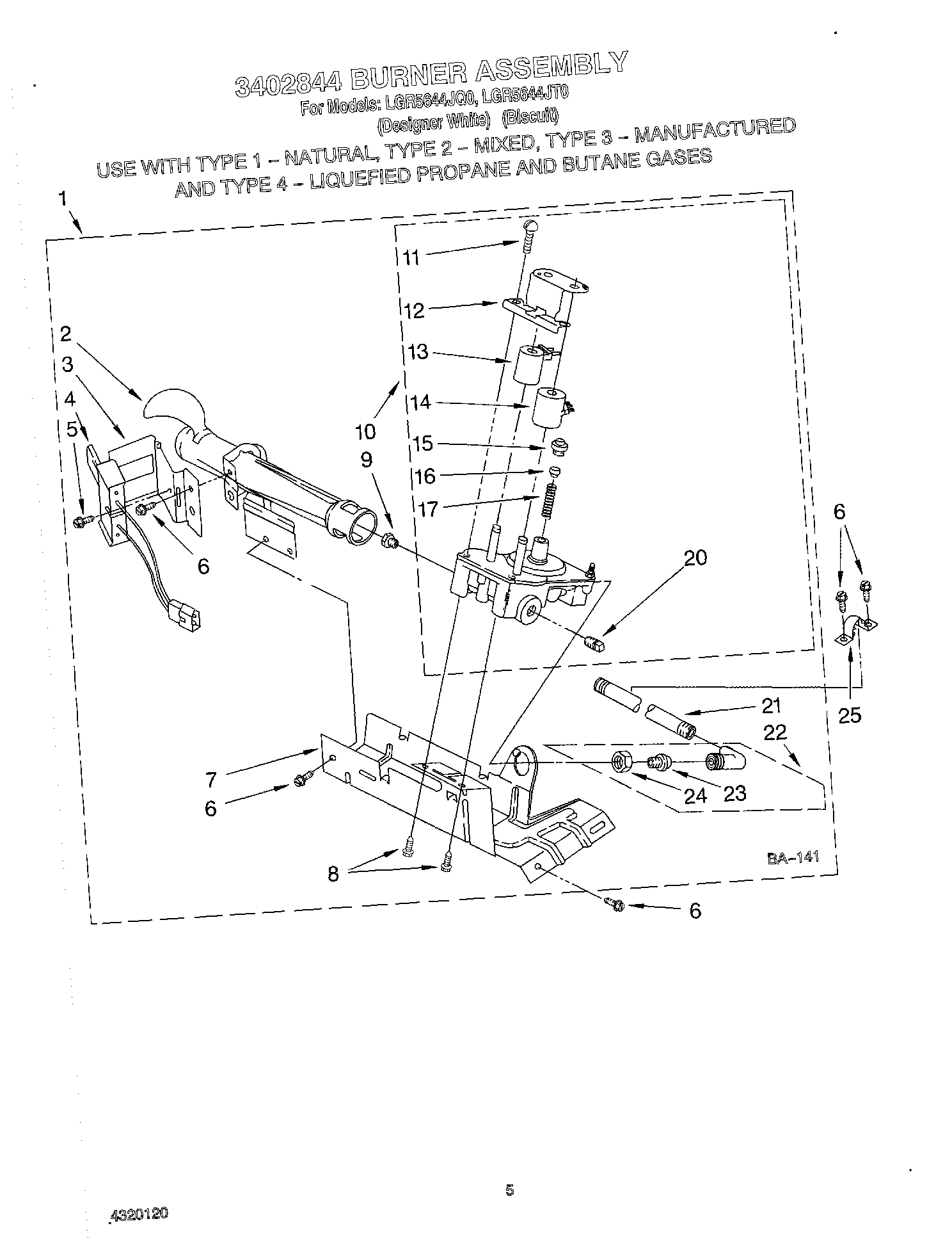 03 - 3402844 BURNER ASSEMBLY