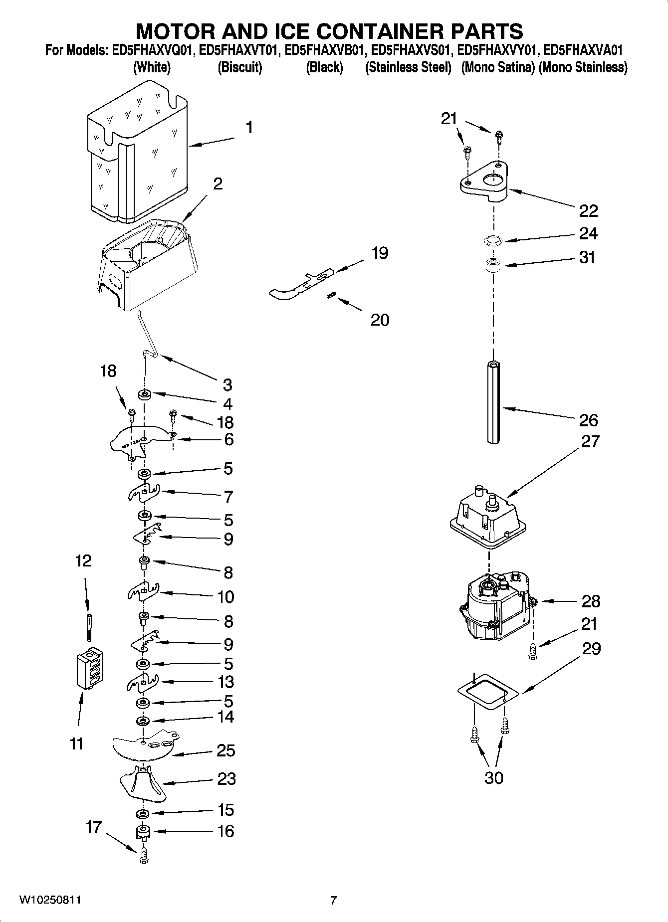 05 - MOTOR AND ICE CONTAINER PARTS