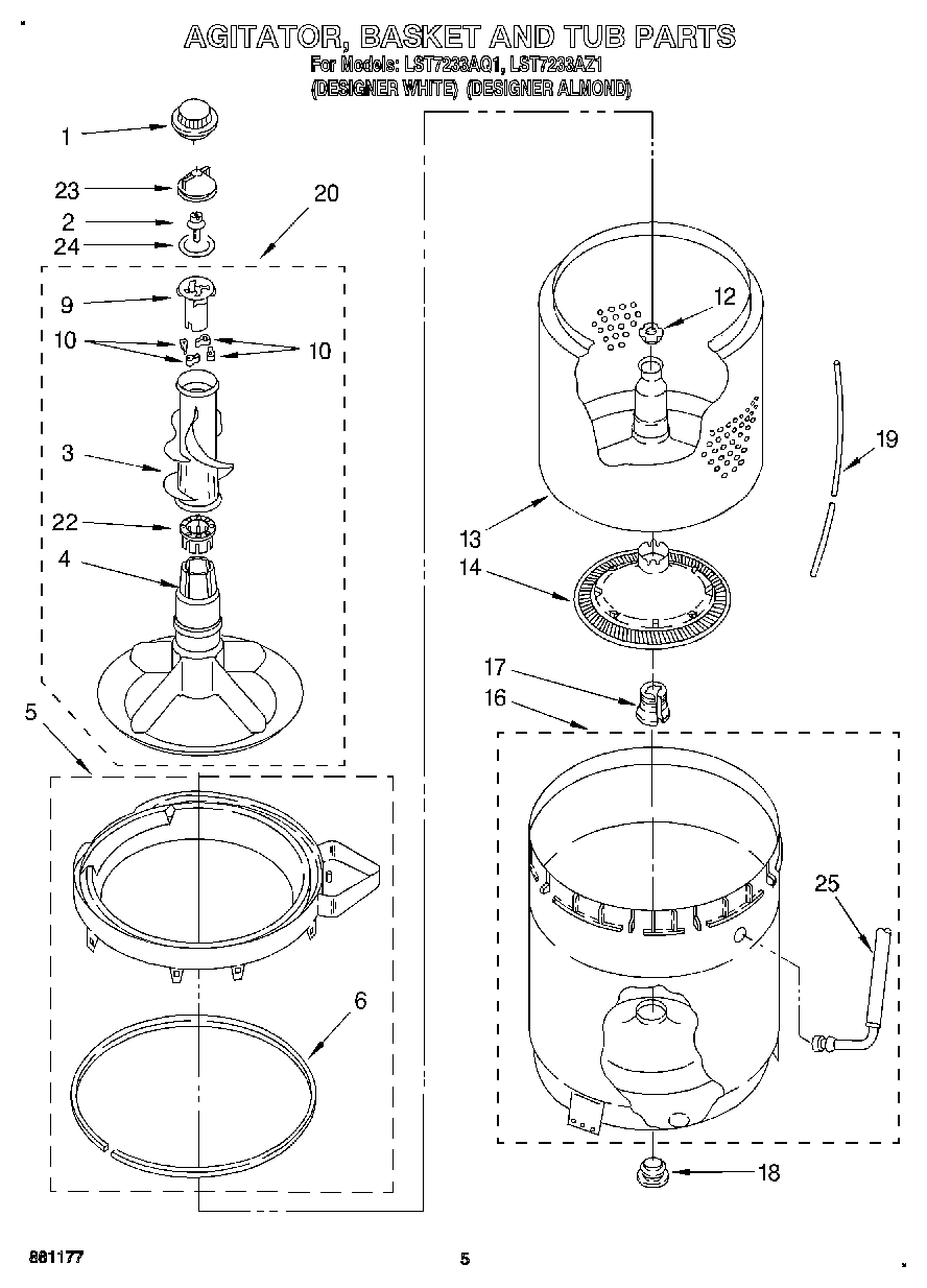 04 - AGITATOR, BASKET AND TUB