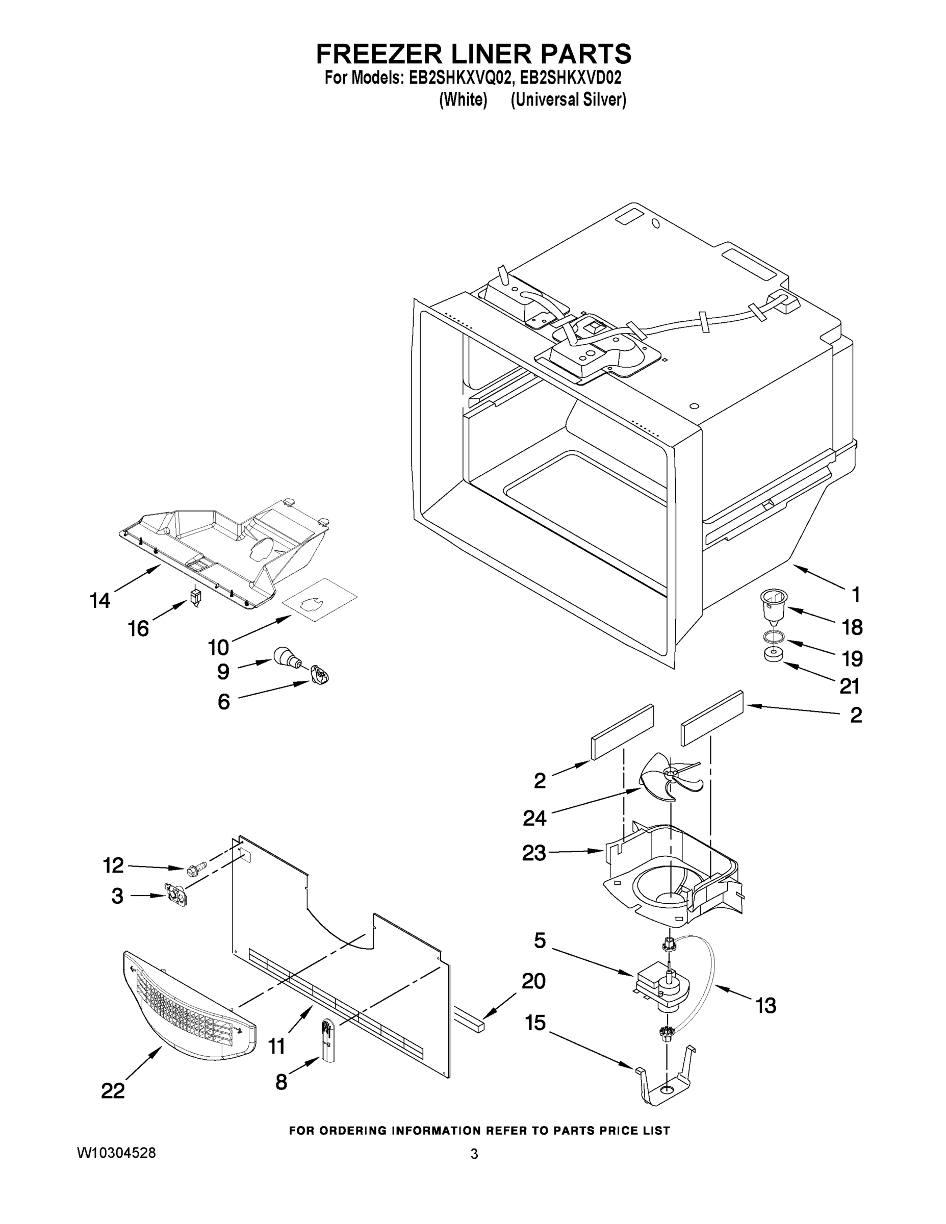 02 - FREEZER LINER PARTS
