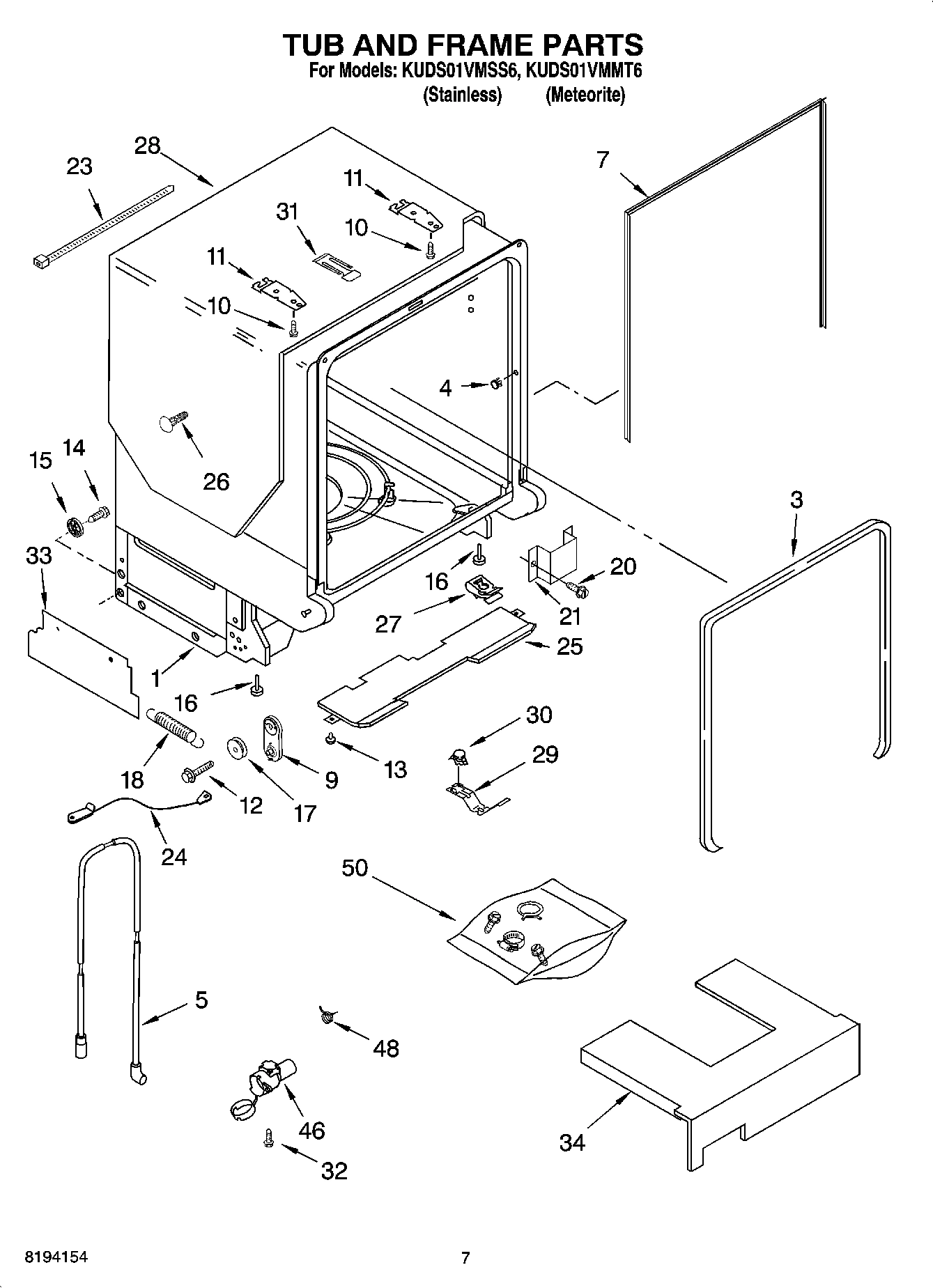 07 - TUB AND FRAME PARTS