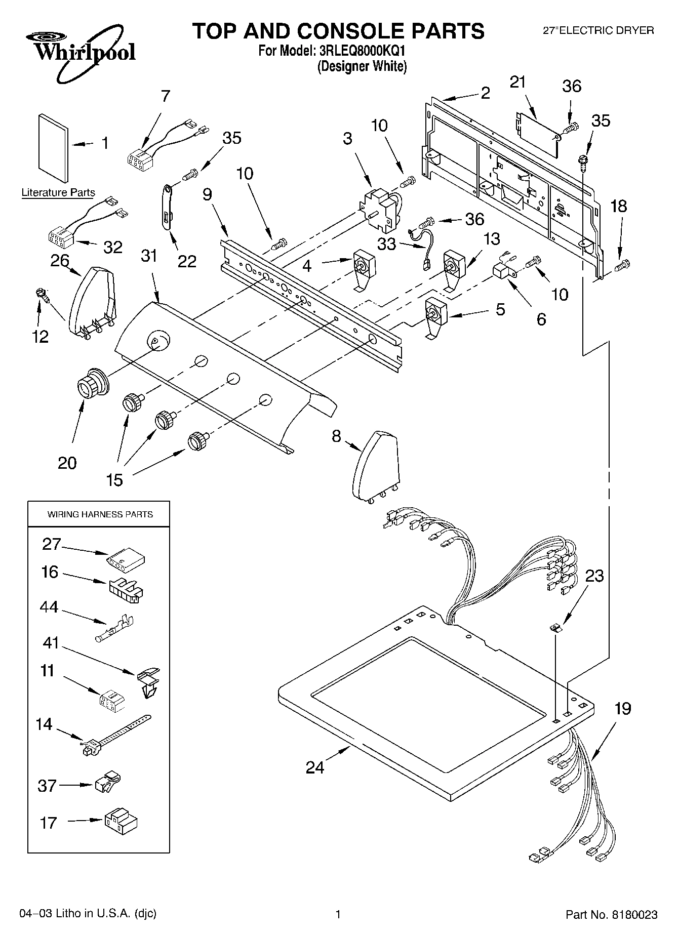 01 - TOP AND CONSOLE PARTS