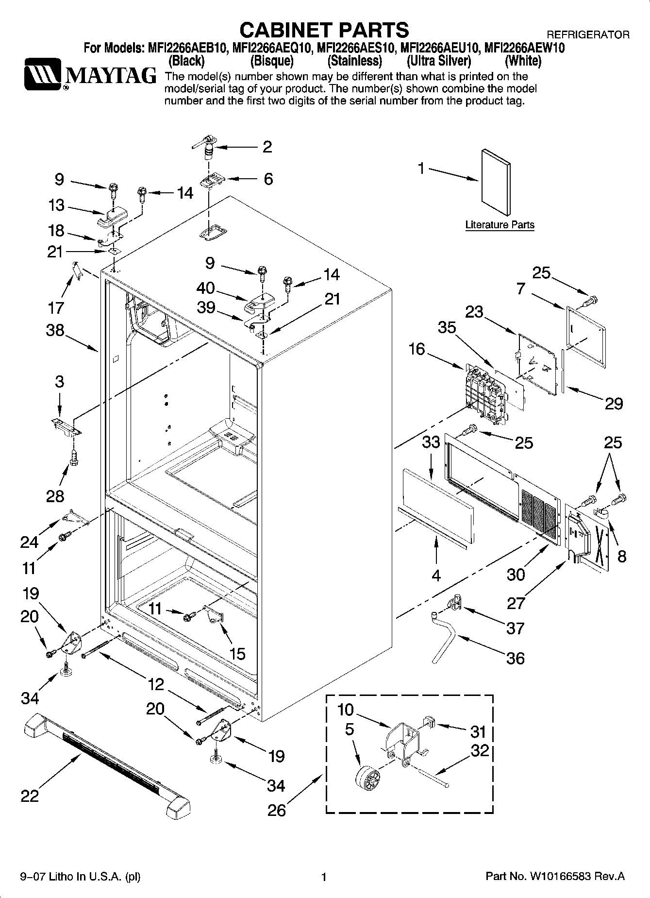 01 - CABINET PARTS