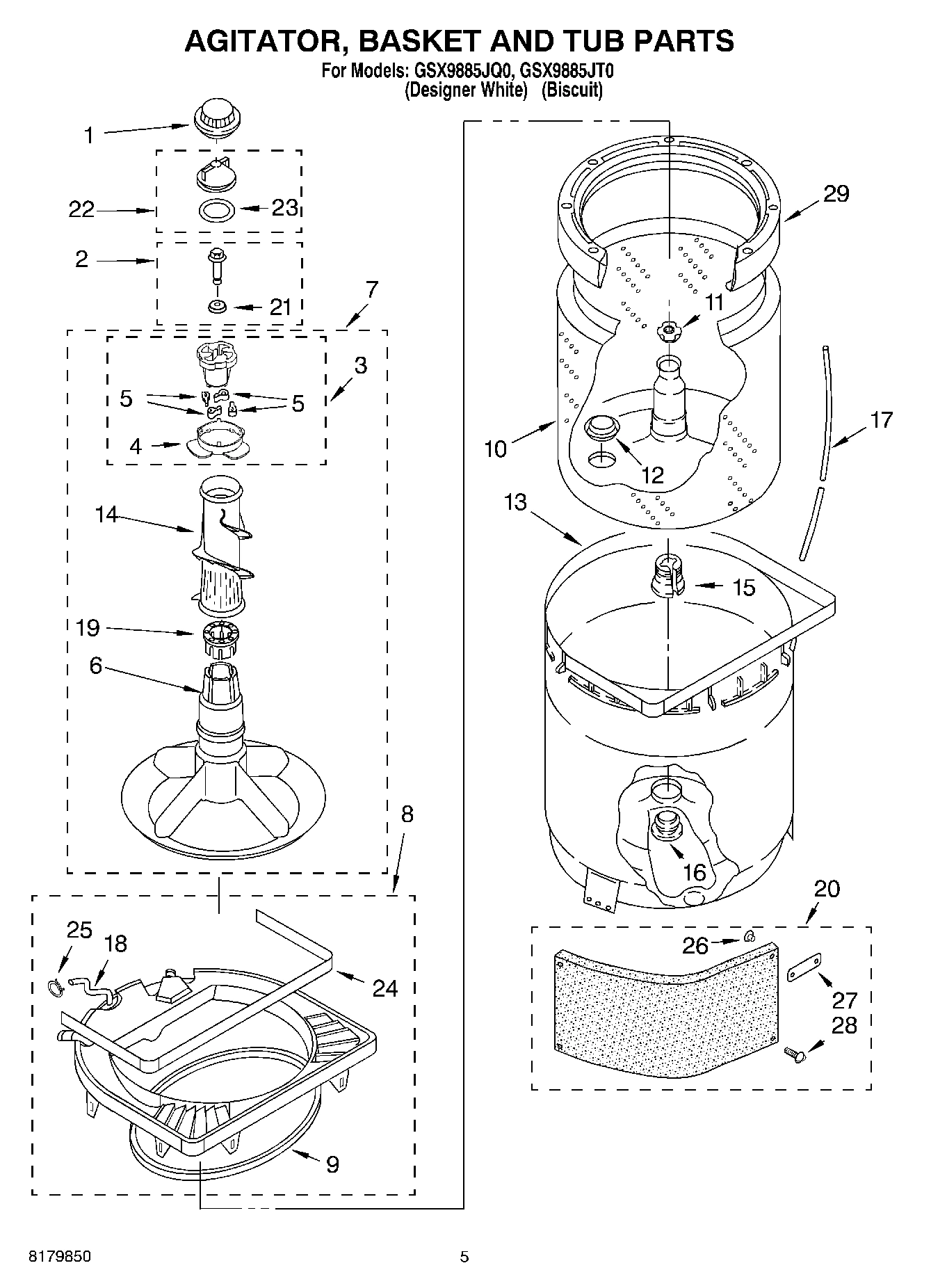 03 - AGITATOR, BASKET AND TUB