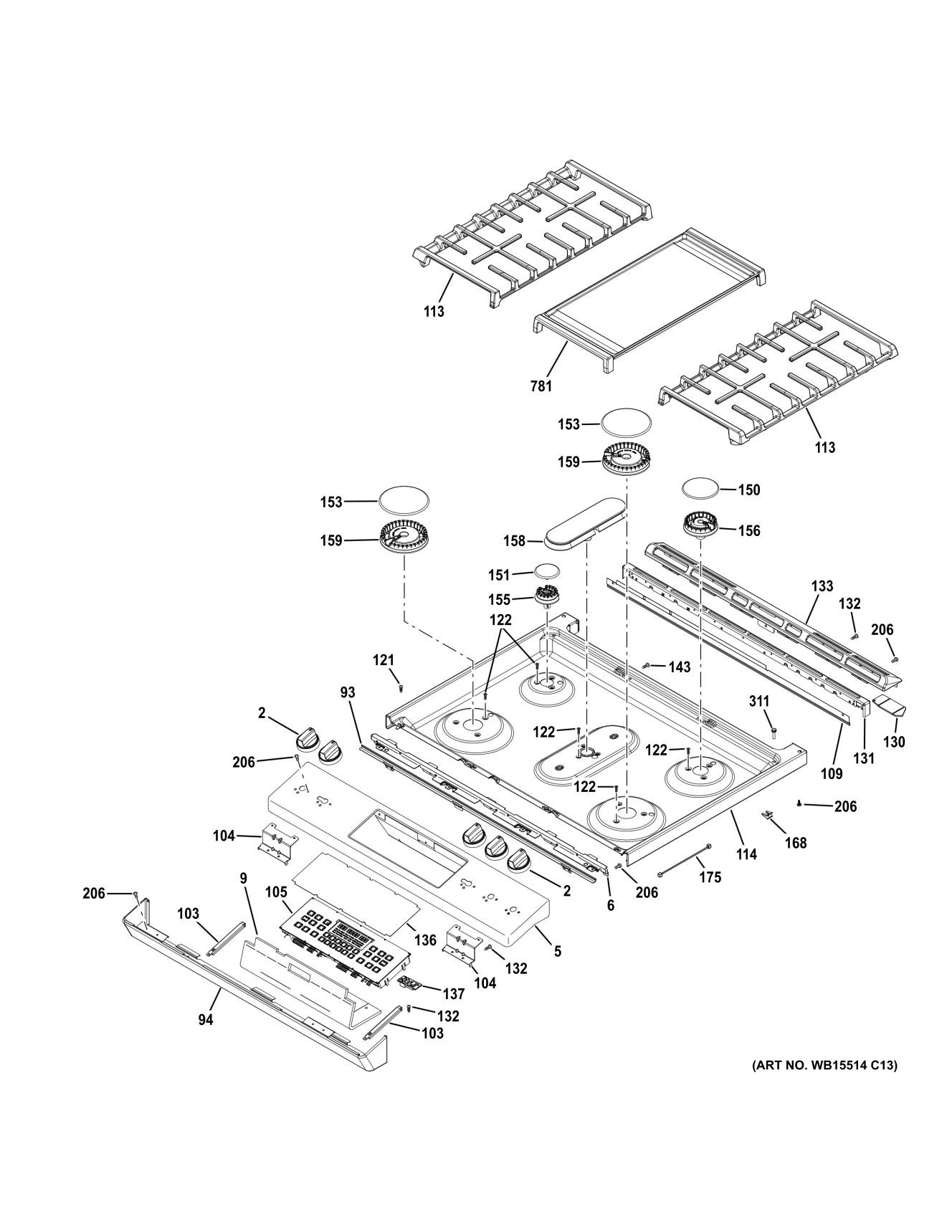 CONTROL PANEL & COOKTOP