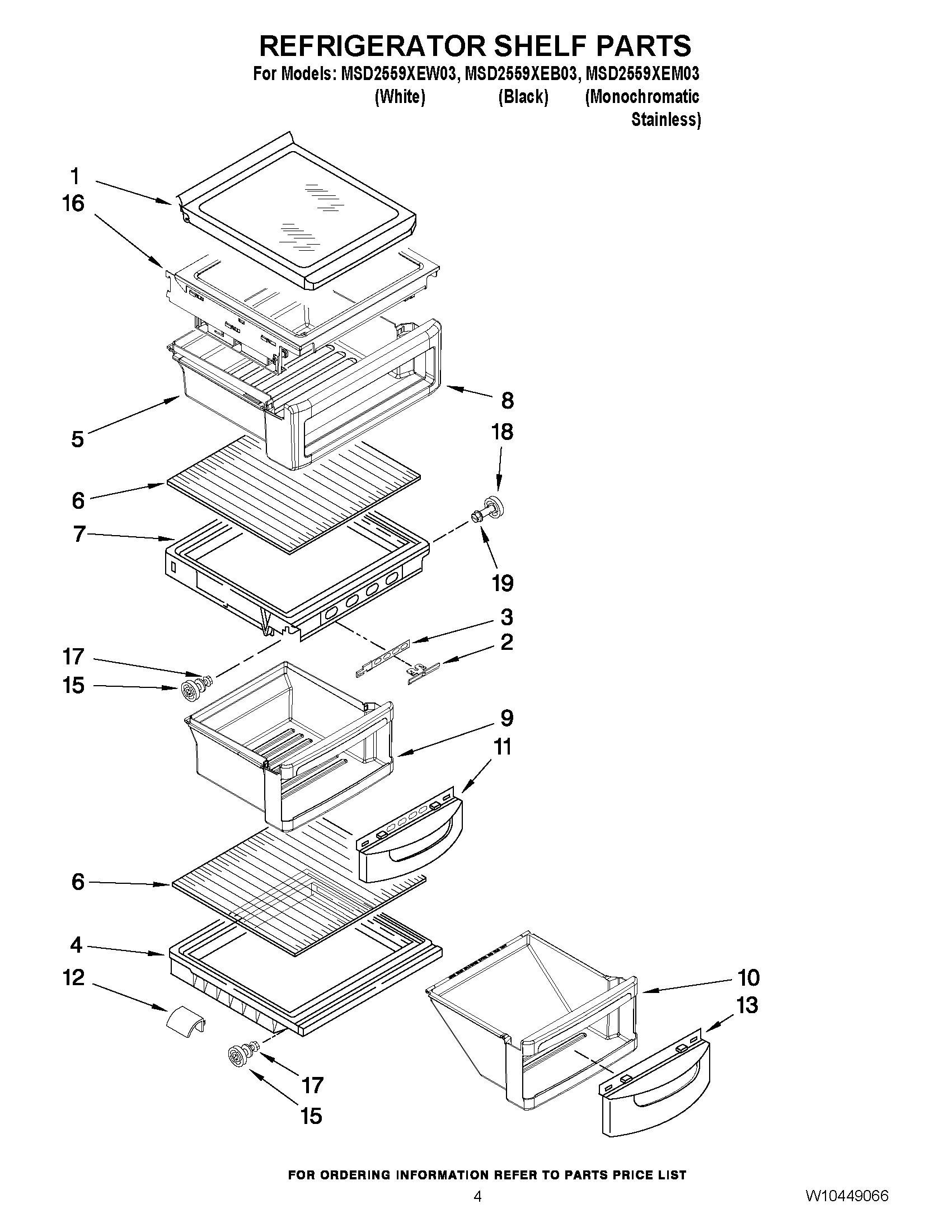 03 - REFRIGERATOR SHELF PARTS