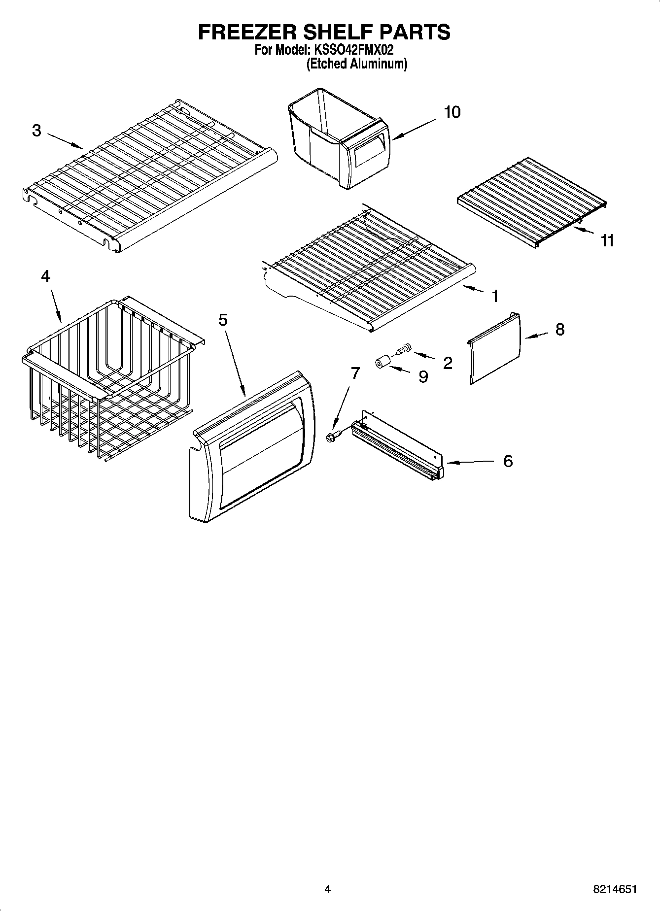 03 - FREEZER SHELF PARTS