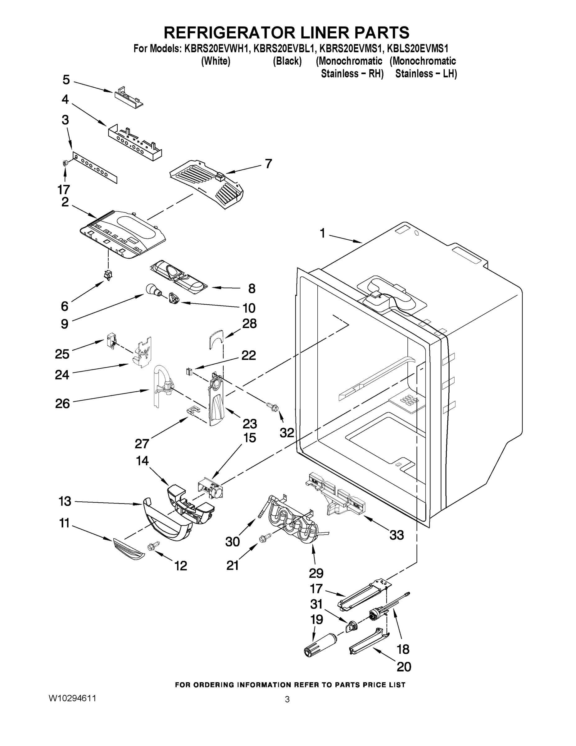 02 - REFRIGERATOR LINER PARTS
