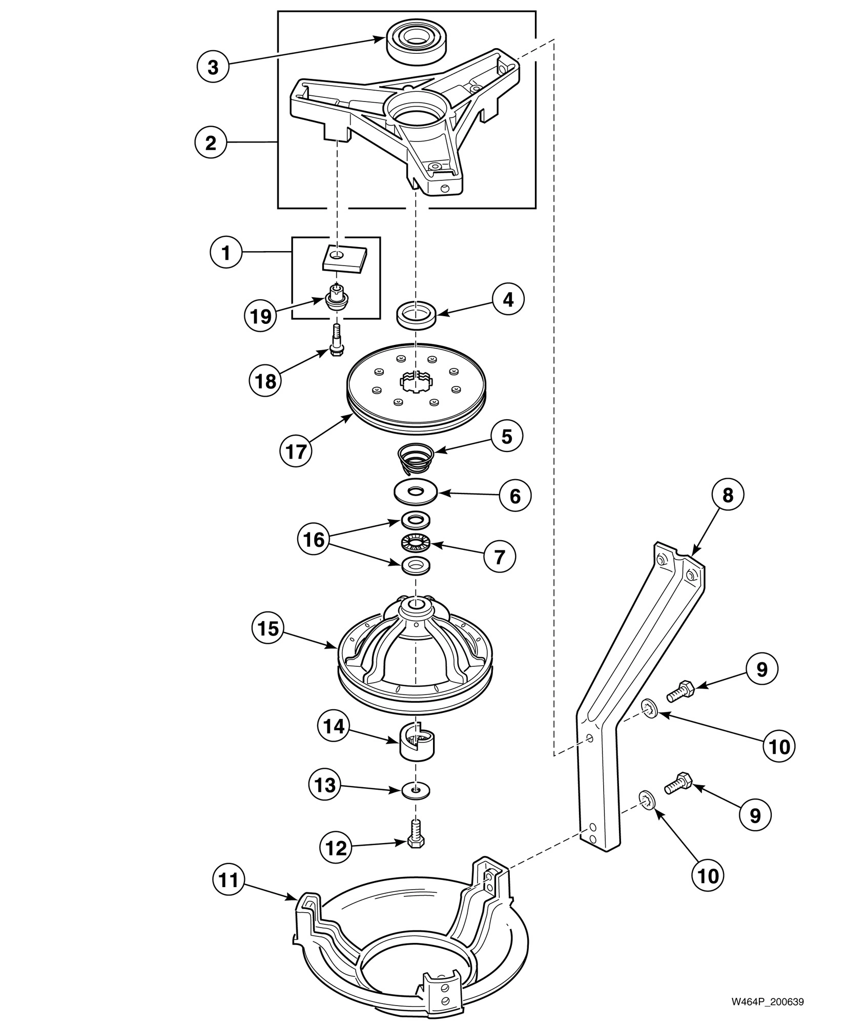 Bearing Housing, Brake, Pulley and Pivot Dome