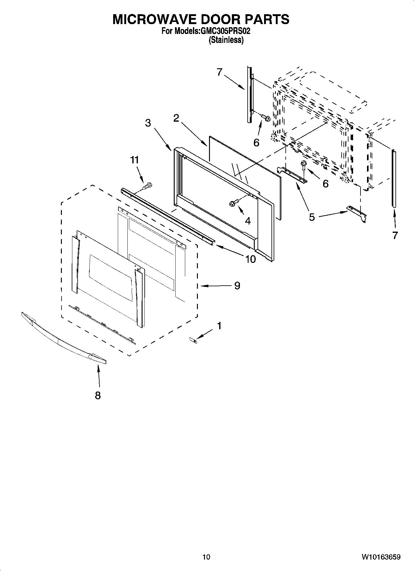 08 - MICROWAVE DOOR PARTS