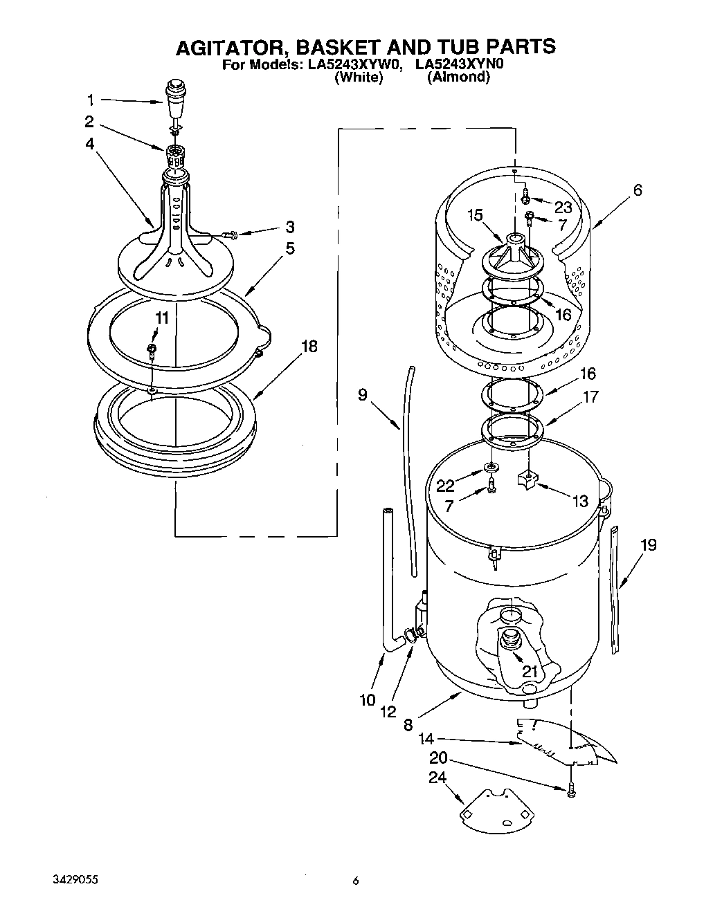 03 - AGITATOR, BASKET AND TUB