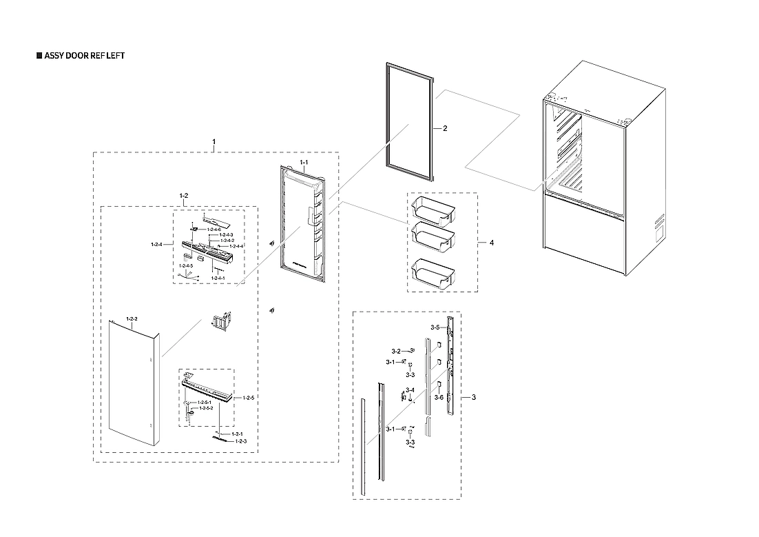 Left Refrigerator Door Parts