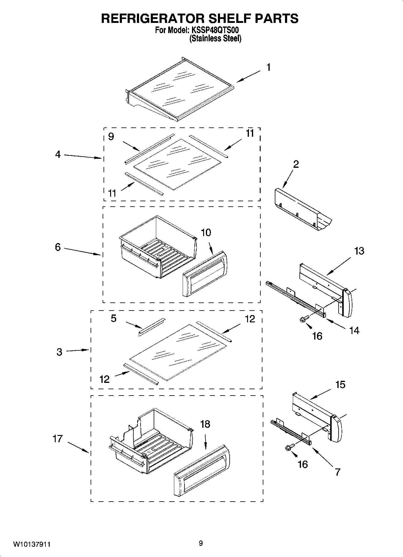 07 - REFRIGERATOR SHELF PARTS