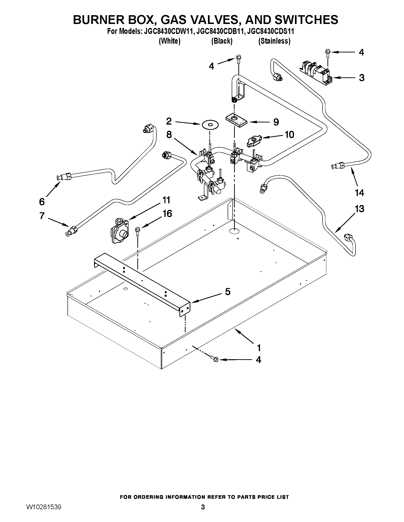 02 - BURNER BOX, GAS VALVES, AND SWITCHES