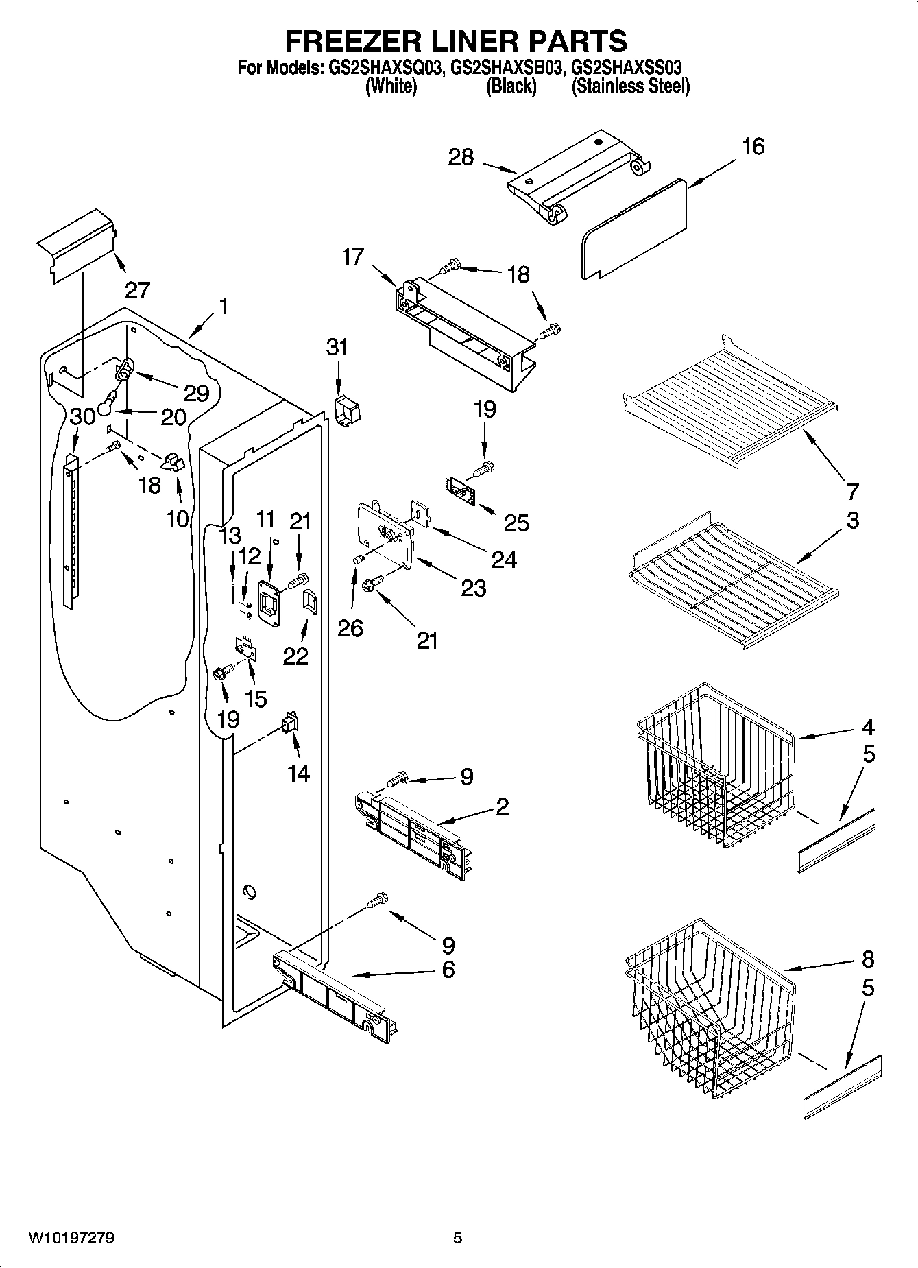 04 - FREEZER LINER PARTS