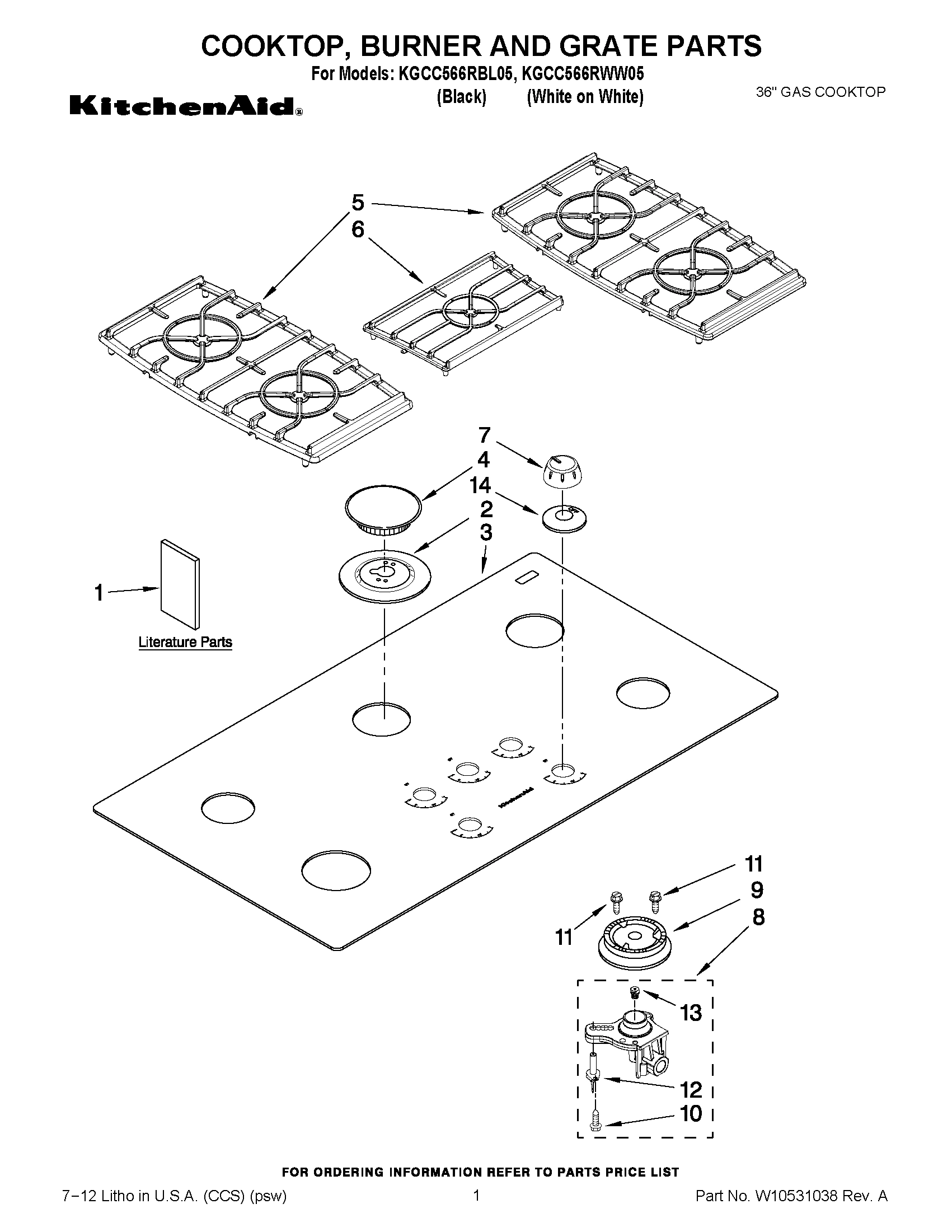 01 - COOKTOP, BURNER AND GRATE PARTS