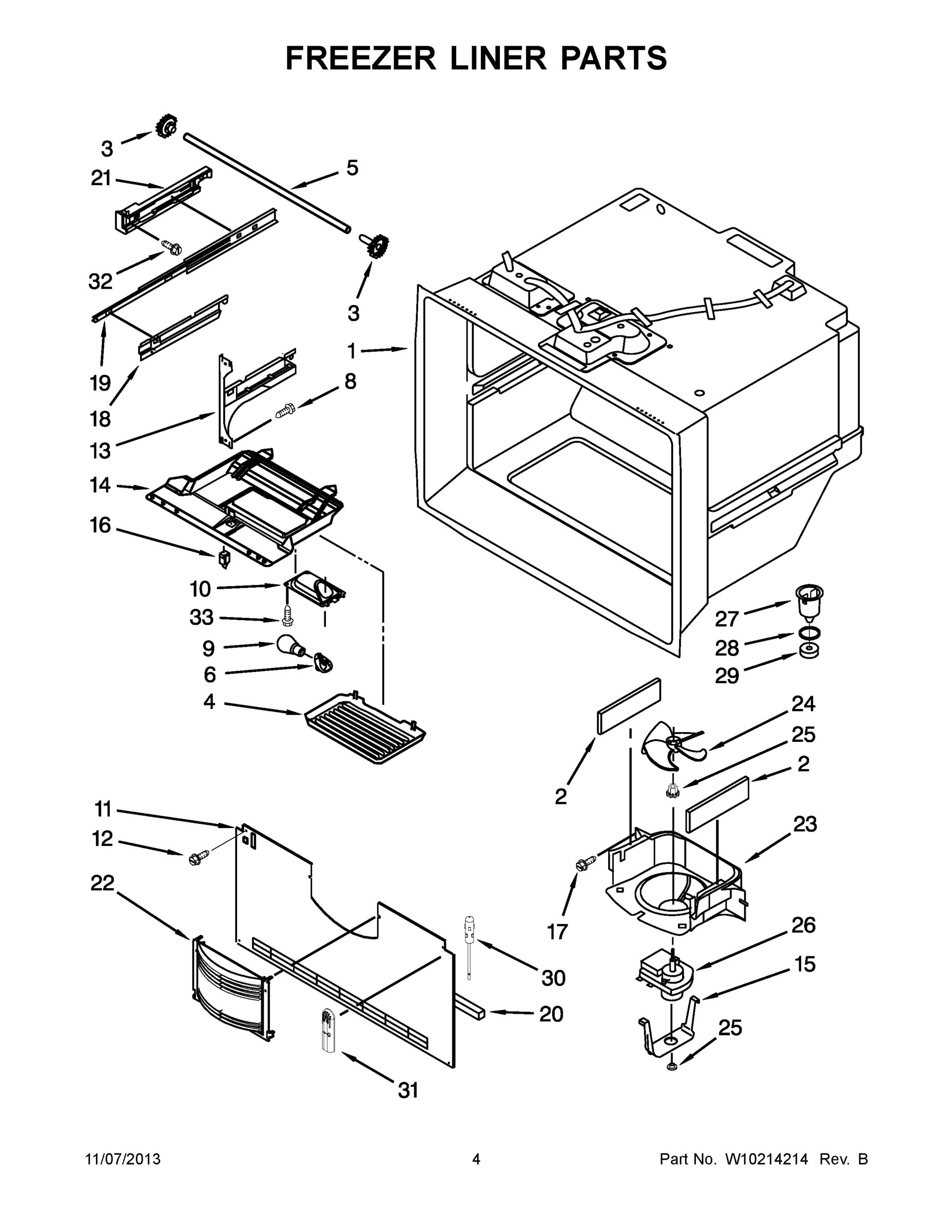 03 - FREEZER LINER PARTS