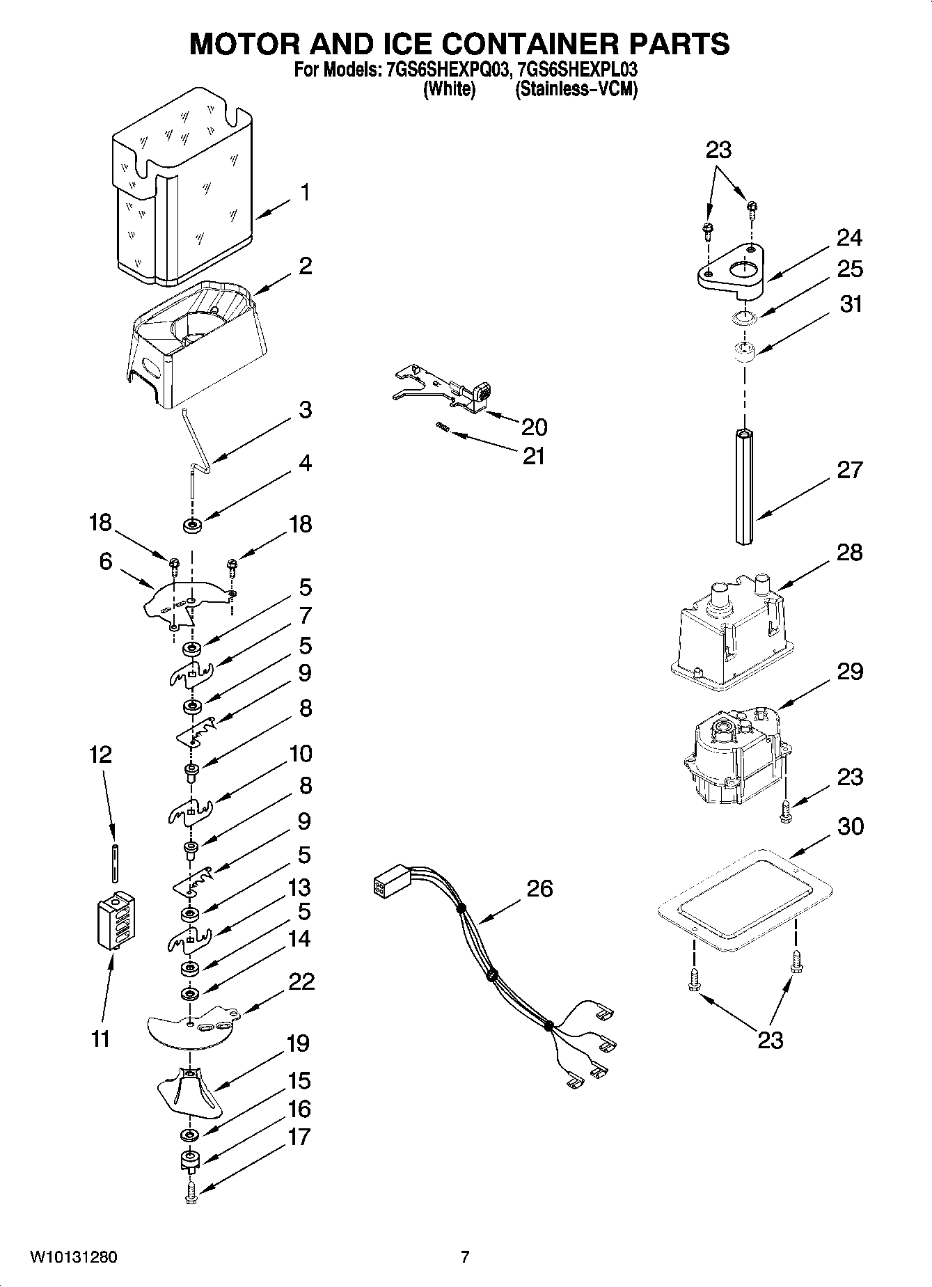 05 - MOTOR AND ICE CONTAINER PARTS