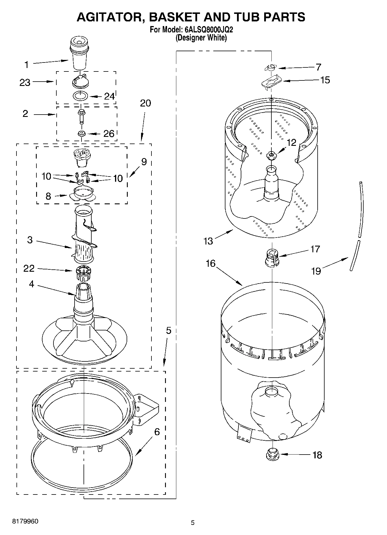 03 - AGITATOR, BASKET AND TUB PARTS