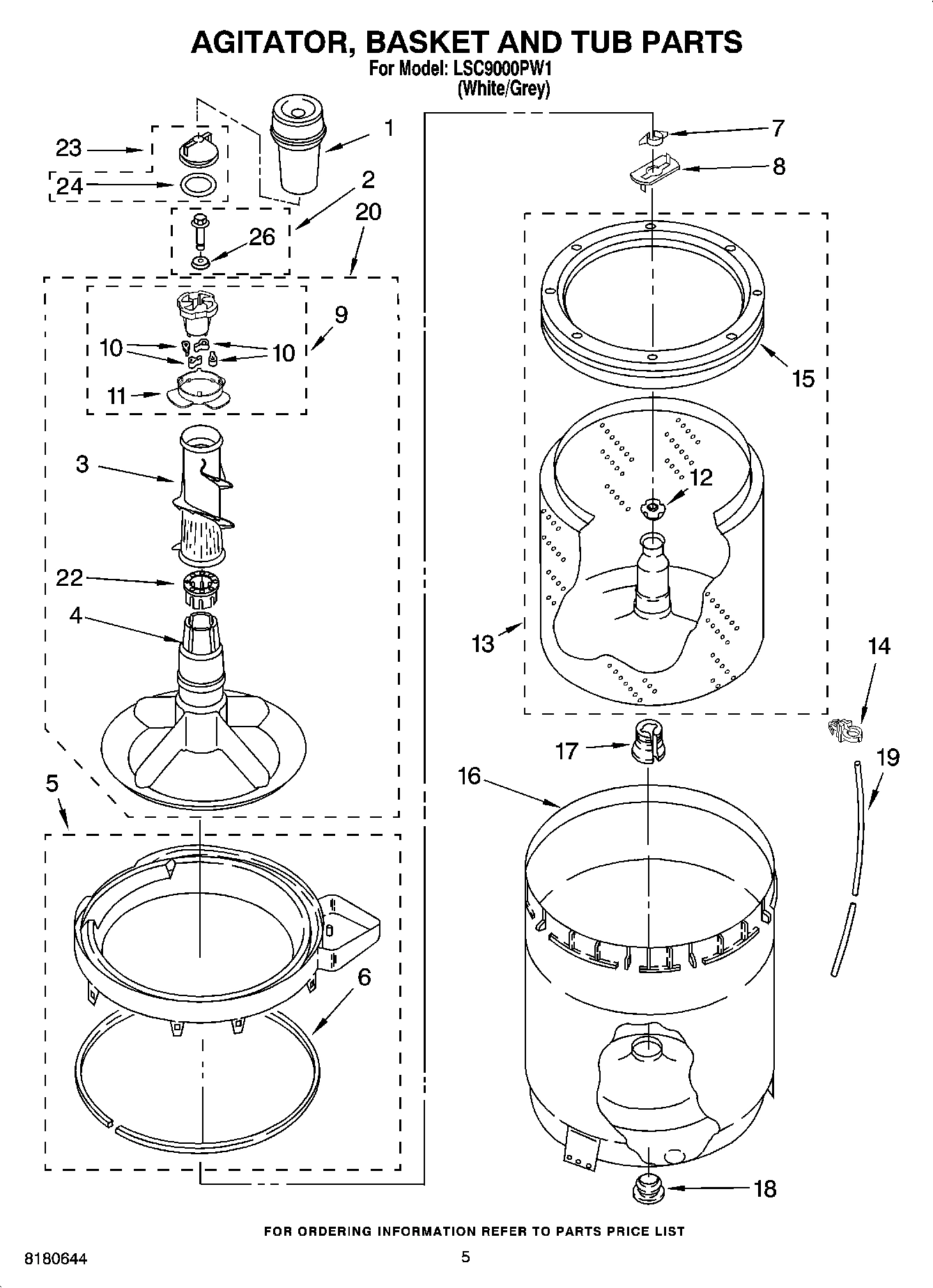 03 - AGITATOR, BASKET AND TUB PARTS