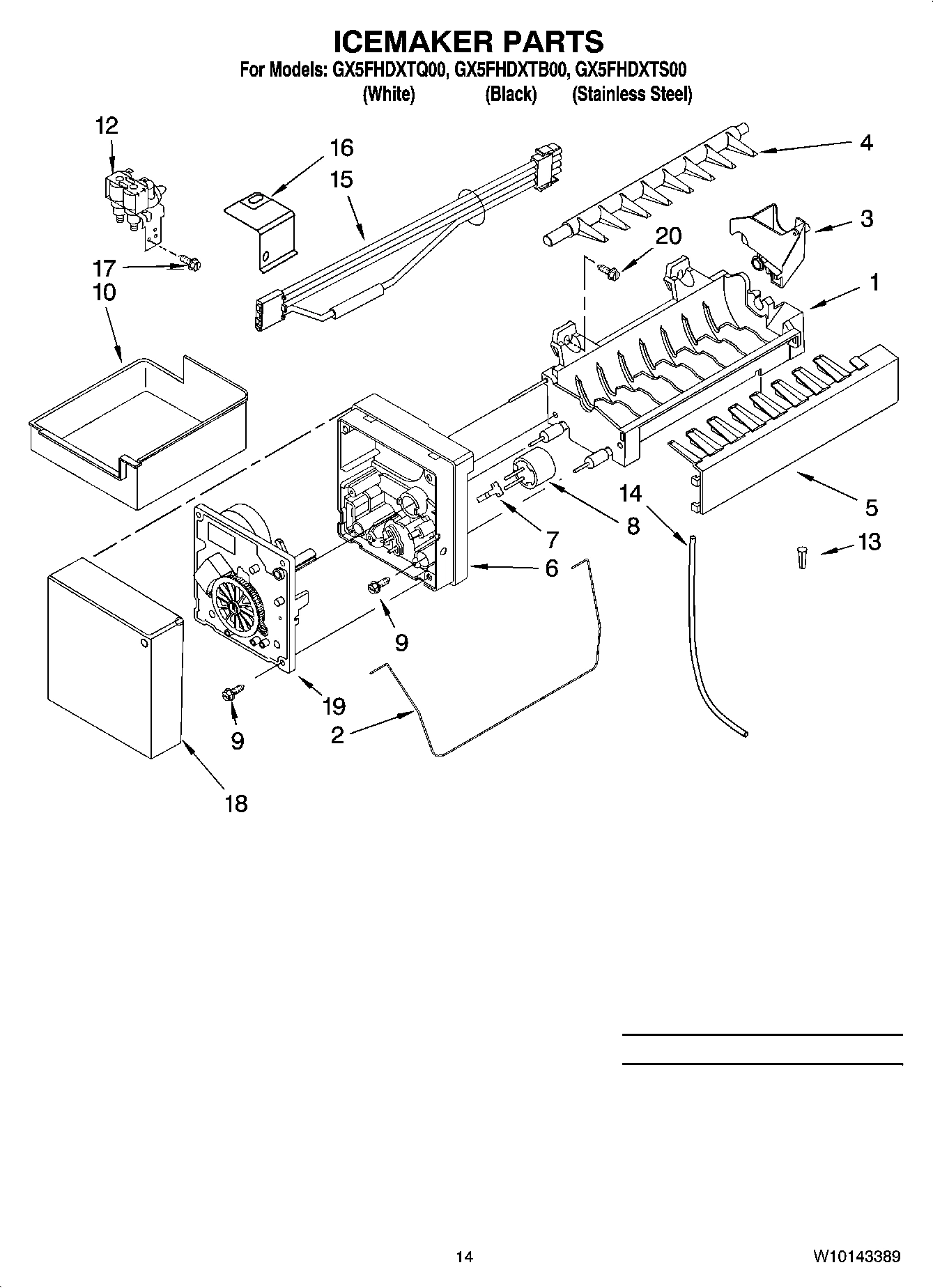 08 - ICEMAKER PARTS, OPTIONAL PARTS (NOT INCLUDED)