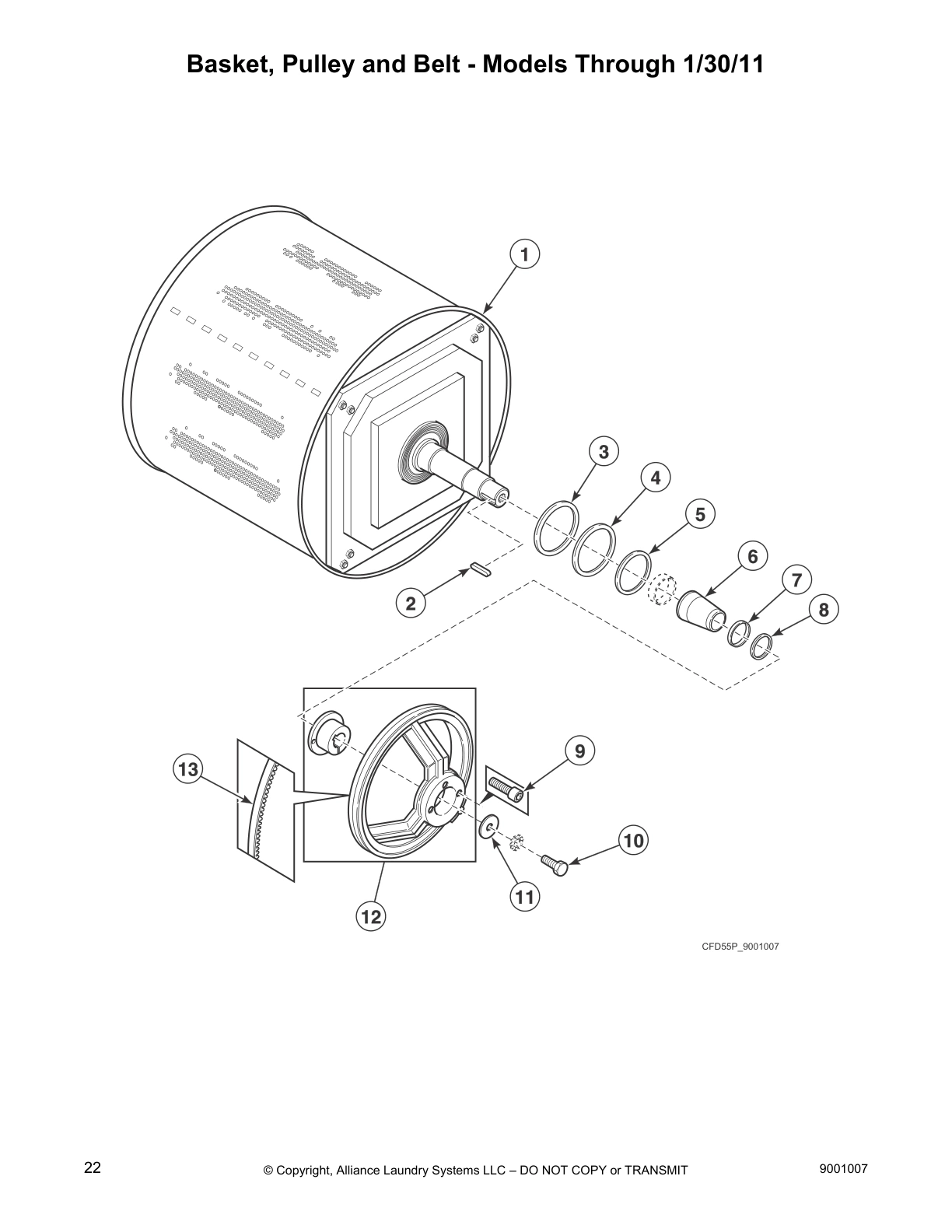 Basket, Pulley and Belt - Models Through 1/30/11