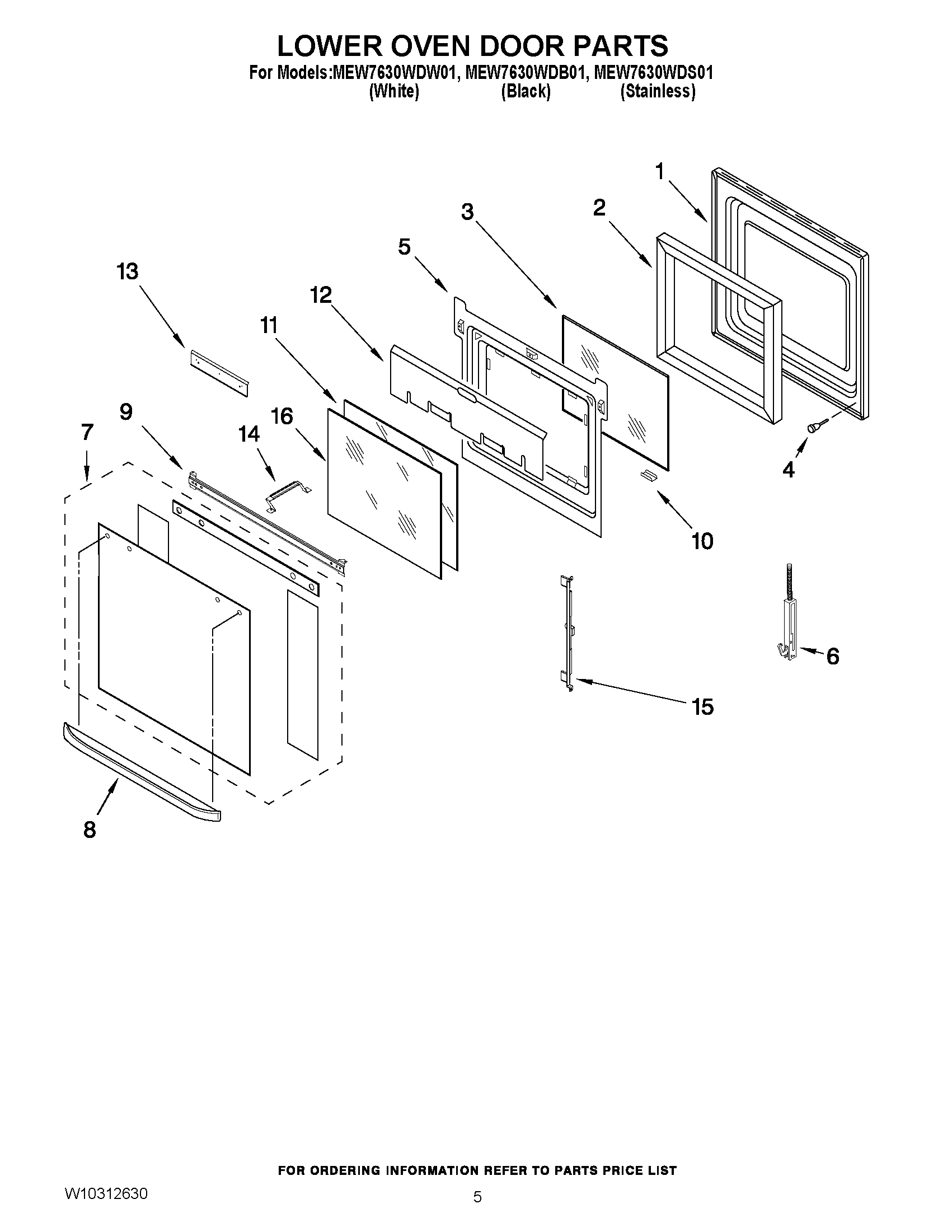 03 - LOWER OVEN DOOR PARTS