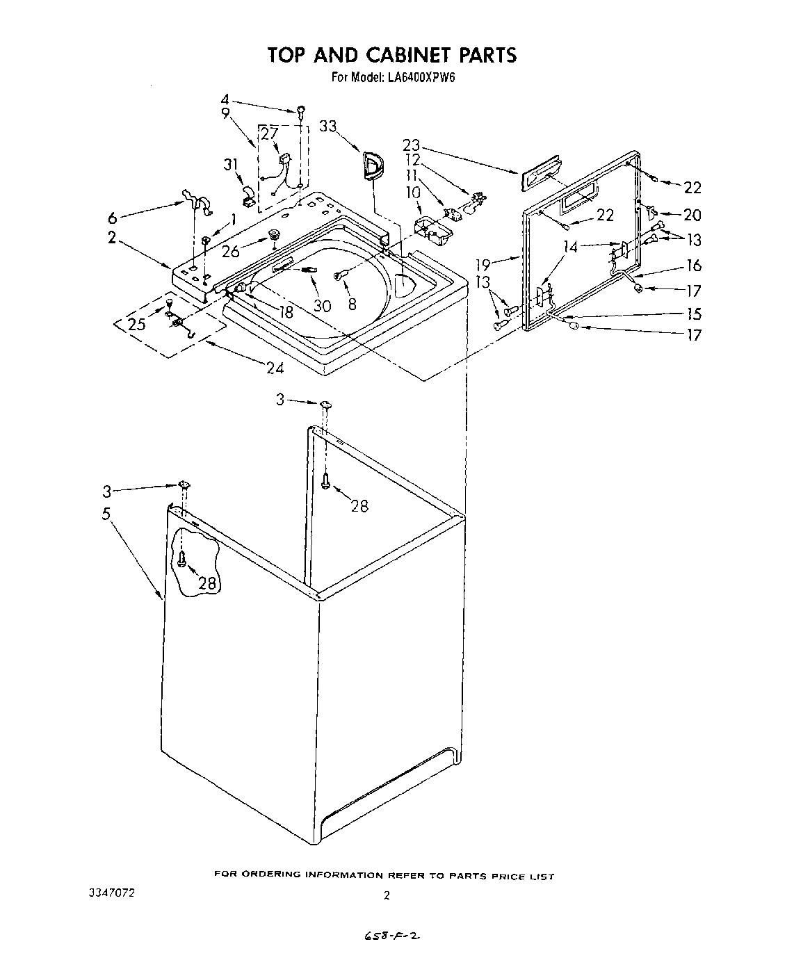 02 - TOP AND CABINET, NOT ILLUSTRATED AND OPTIONAL