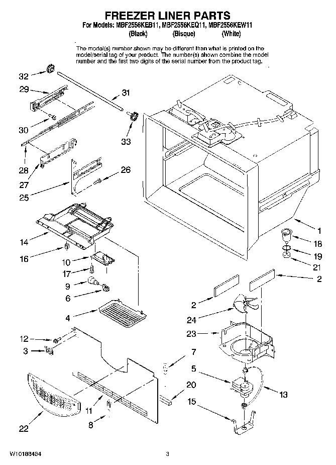 02 - FREEZER LINER PARTS