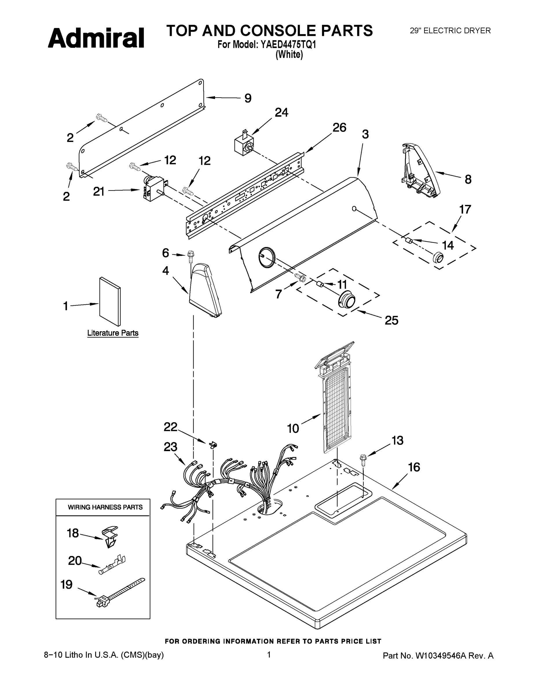 01 - TOP AND CONSOLE PARTS