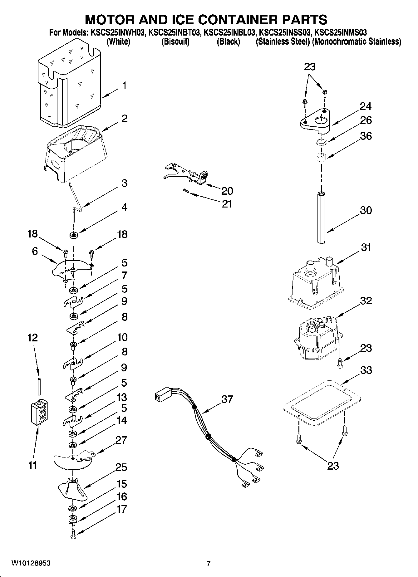 05 - MOTOR AND ICE CONTAINER PARTS