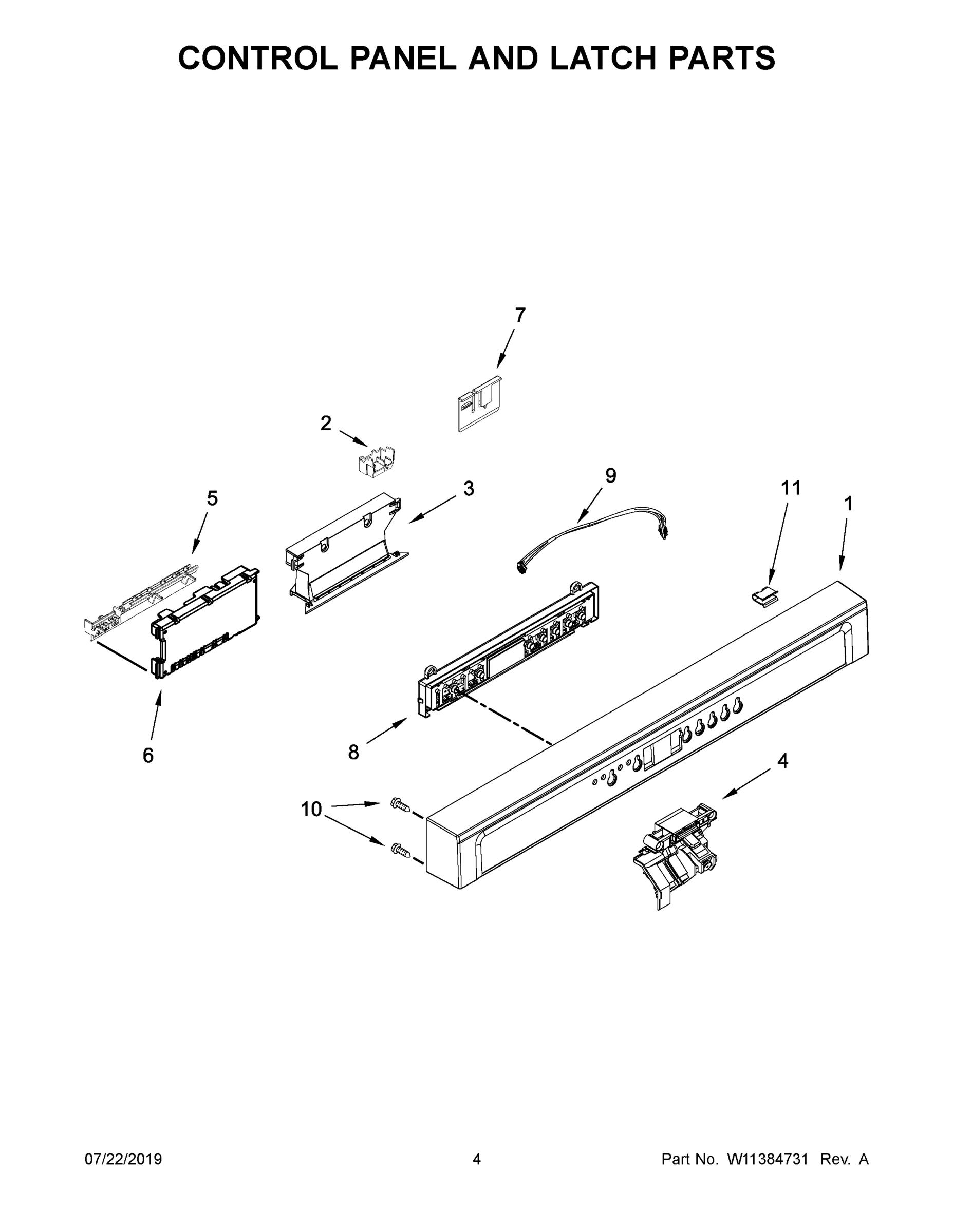 03 - CONTROL PANEL AND LATCH PARTS