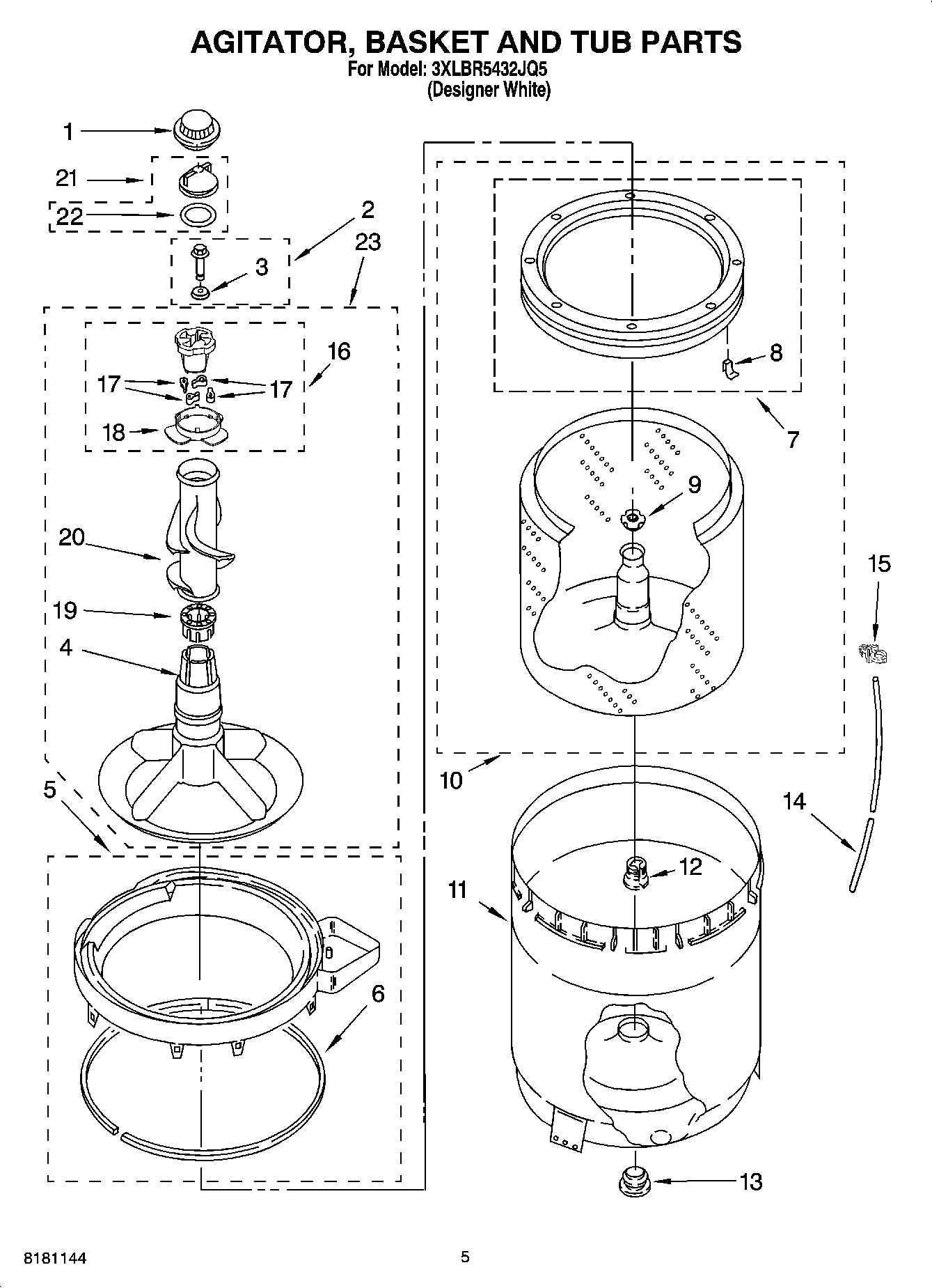 03 - AGITATOR, BASKET AND TUB PARTS