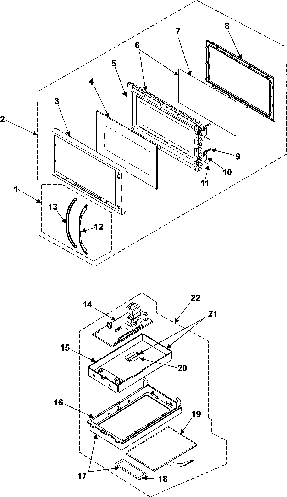 02 - CONTROL PANEL/DOOR ASSEMBLY