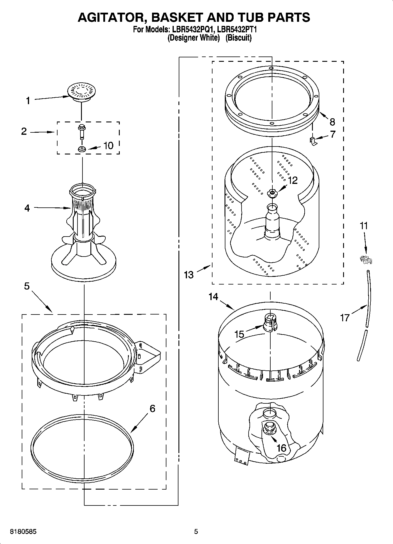 03 - AGITATOR, BASKET AND TUB PARTS