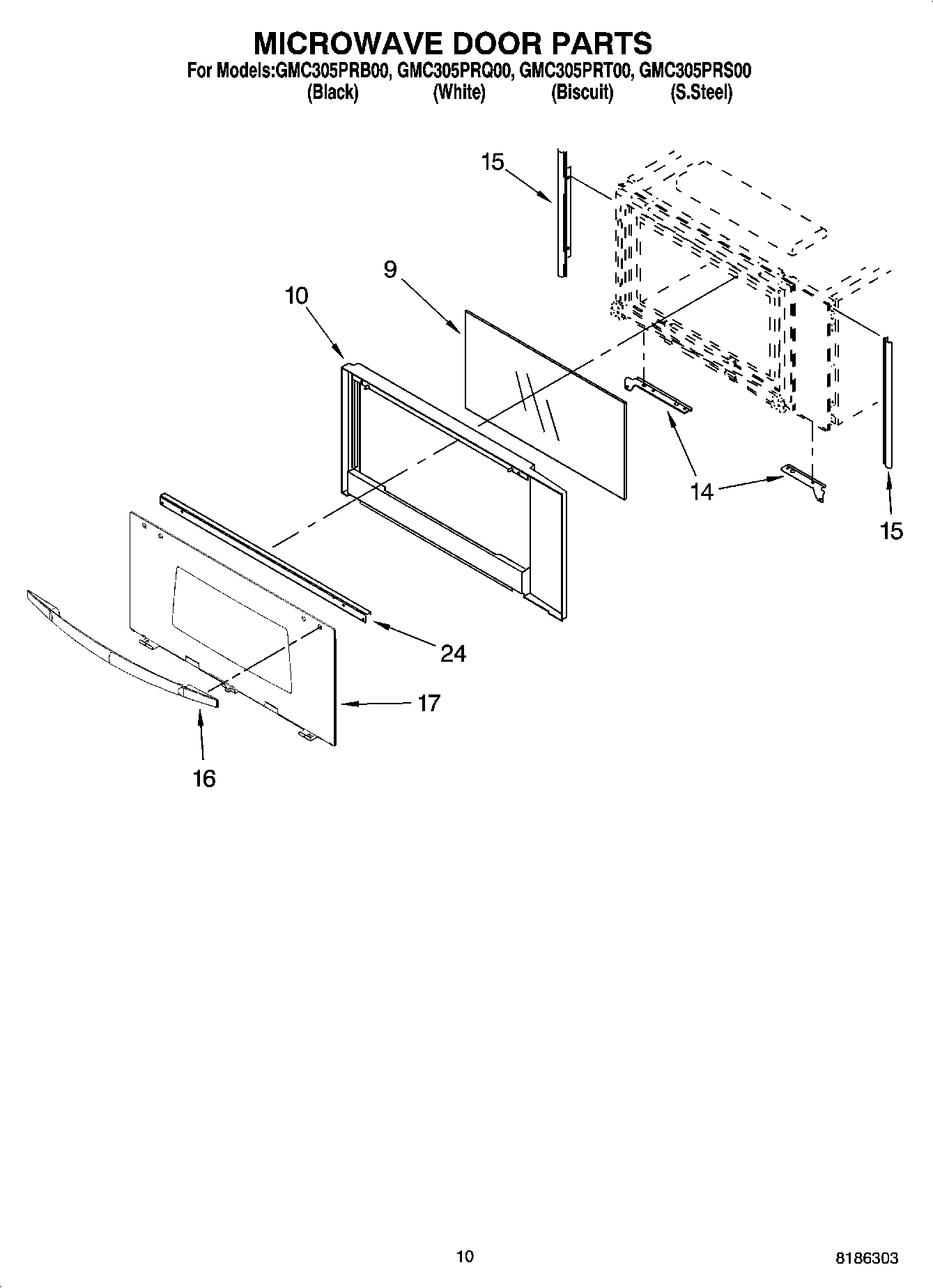 08 - MICROWAVE DOOR PARTS