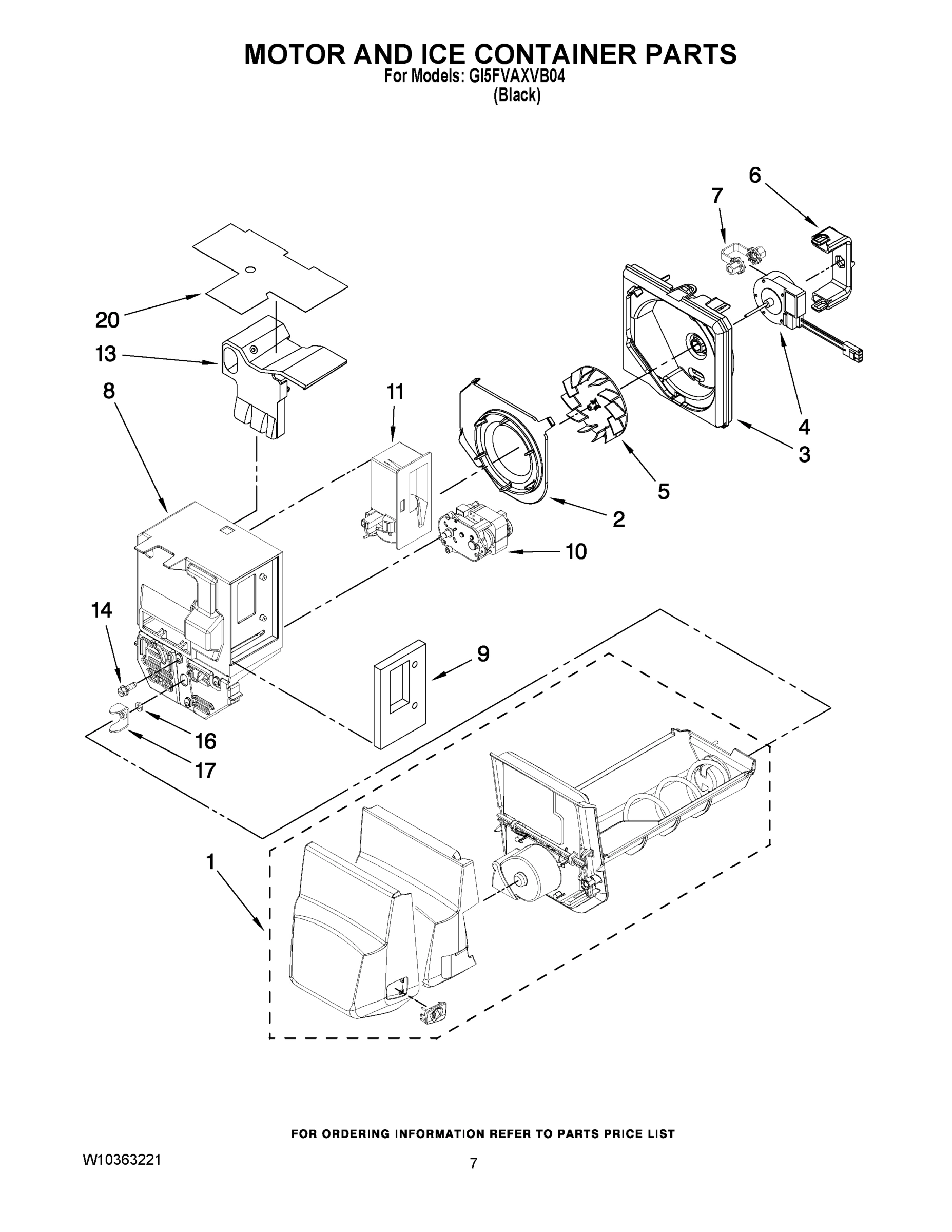 04 - MOTOR AND ICE CONTAINER PARTS