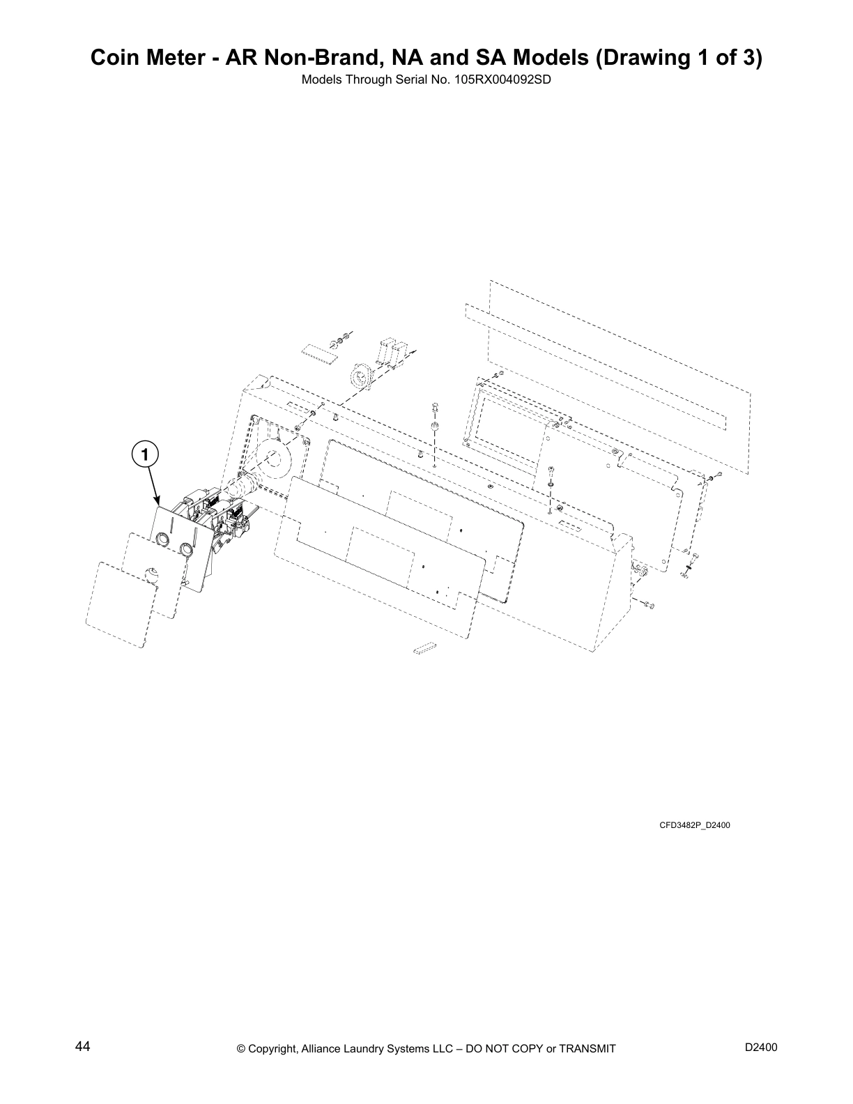 Coin Meter - AR Non-Brand, NA and SA Models (Drawing 1 of 3)