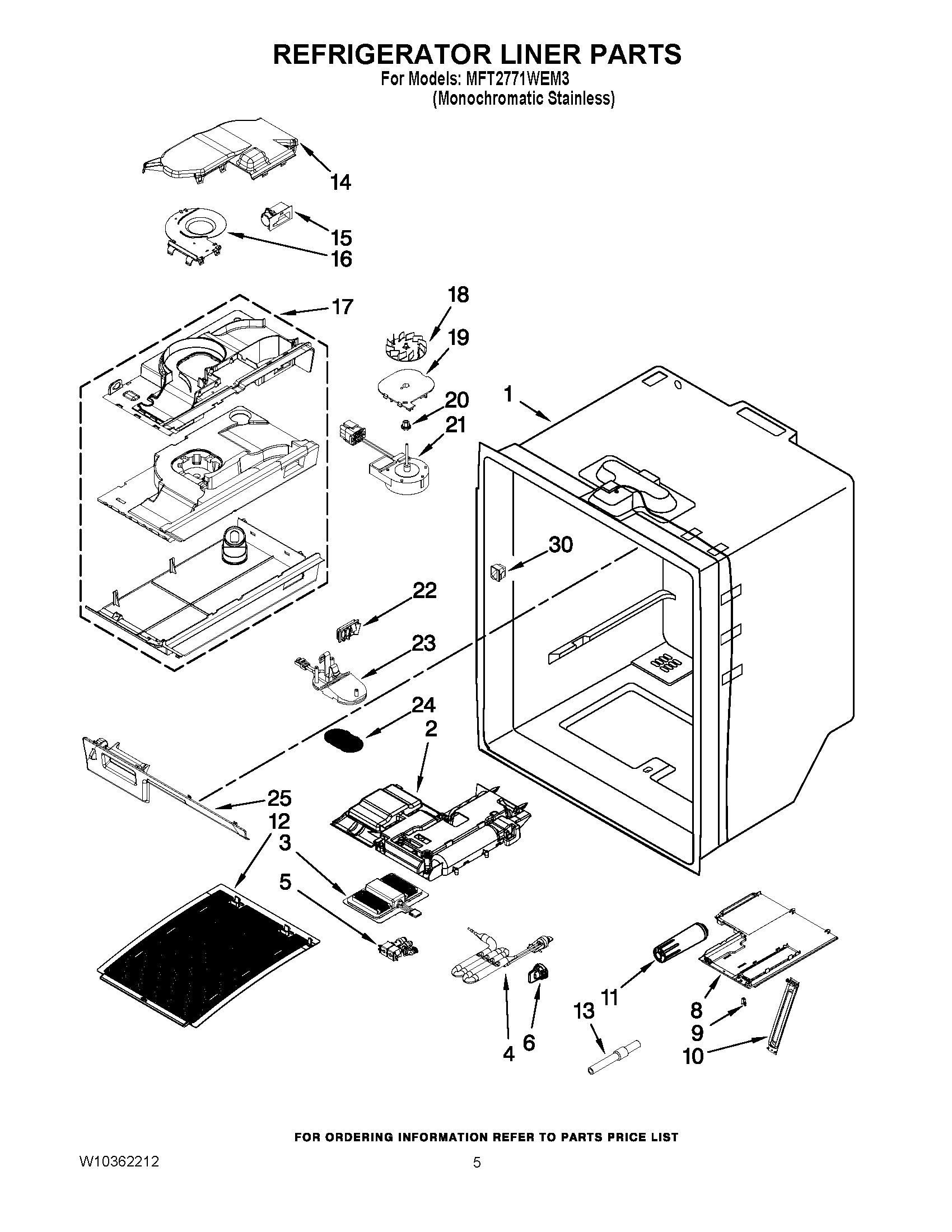 03 - REFRIGERATOR LINER PARTS