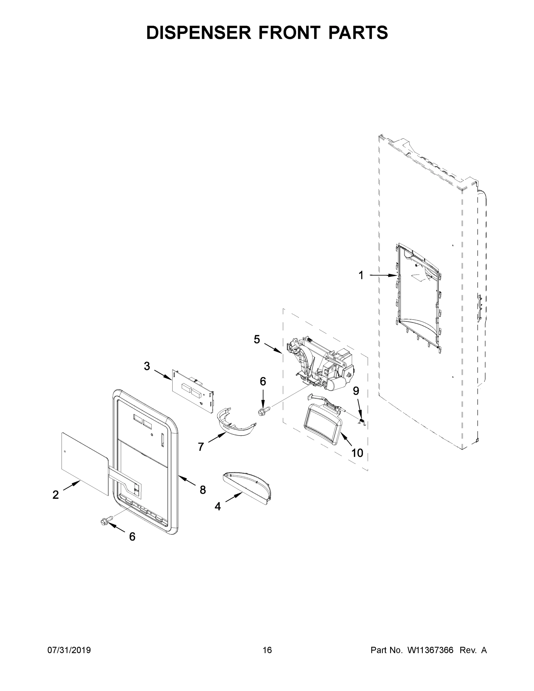 09 - DISPENSER FRONT PARTS