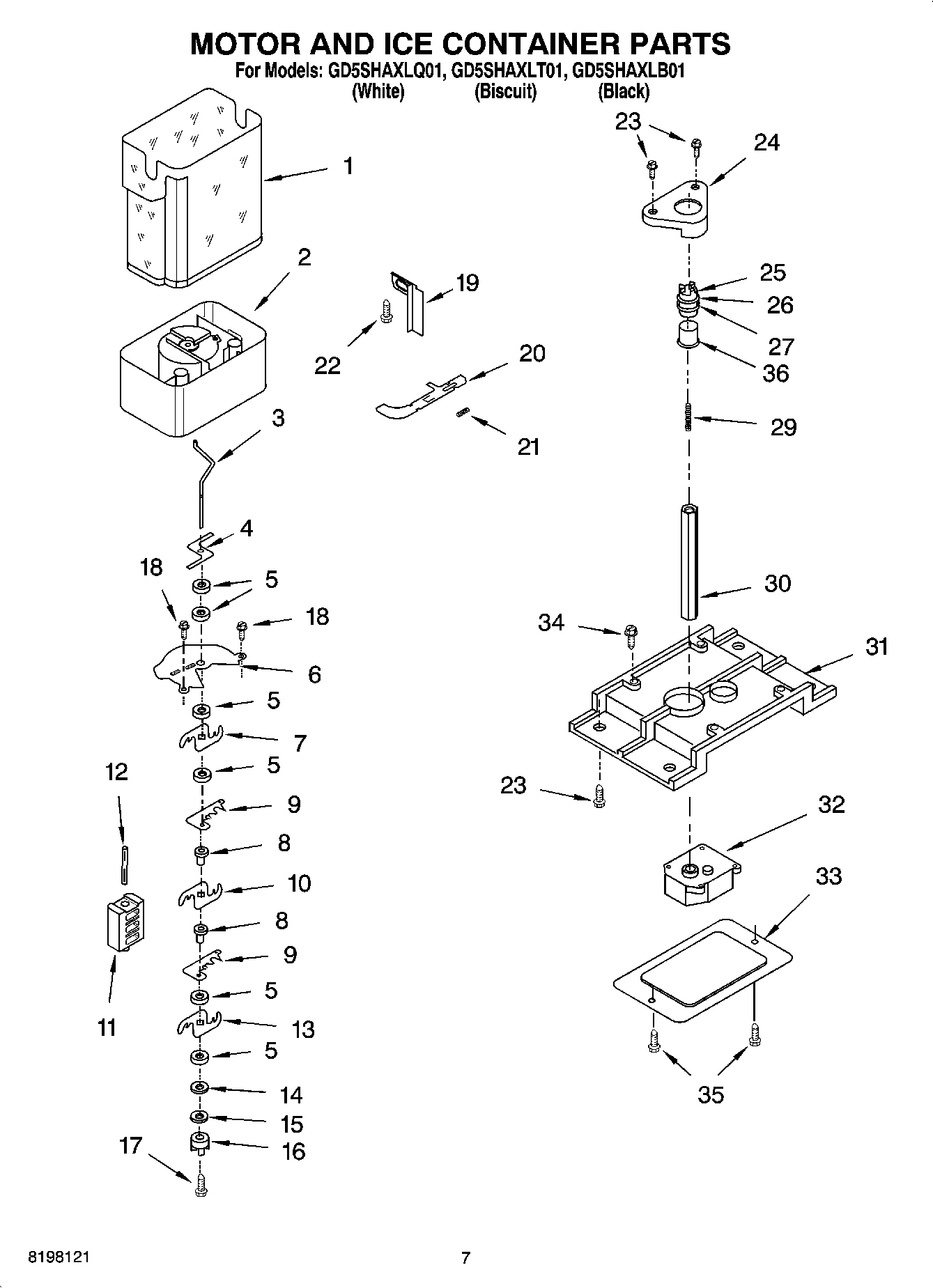 05 - MOTOR AND ICE CONTAINER PARTS