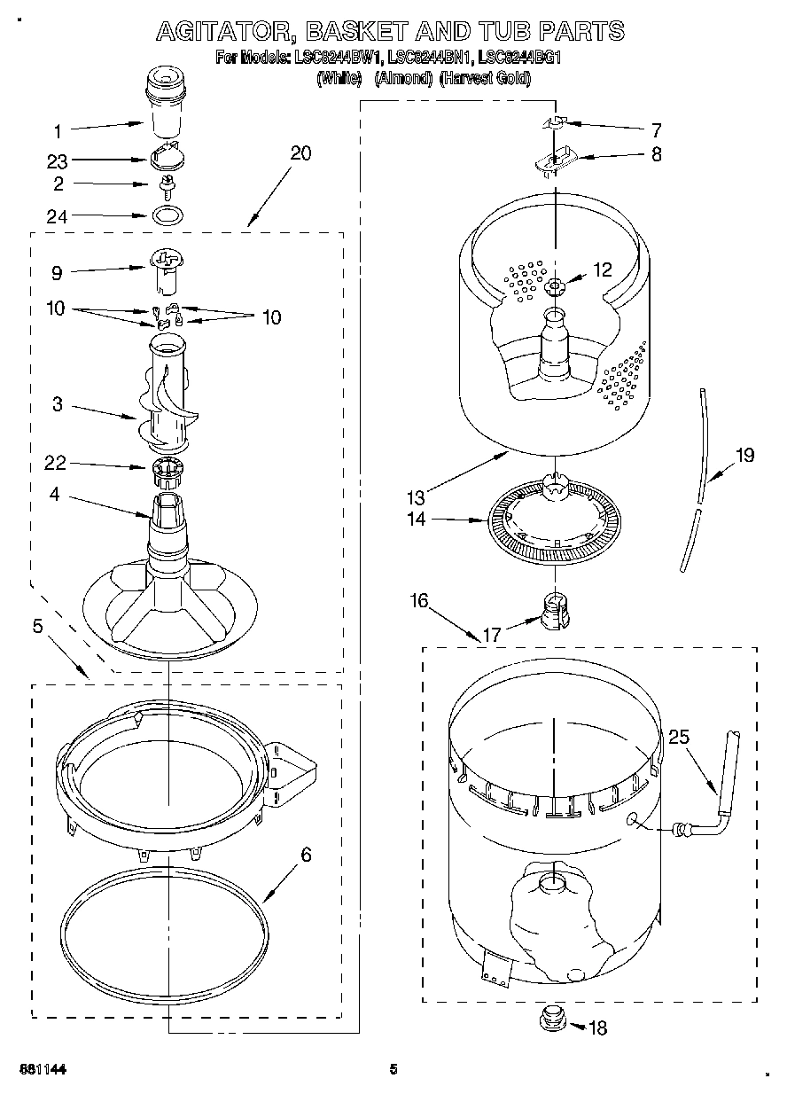 04 - AGITATOR, BASKET AND TUB