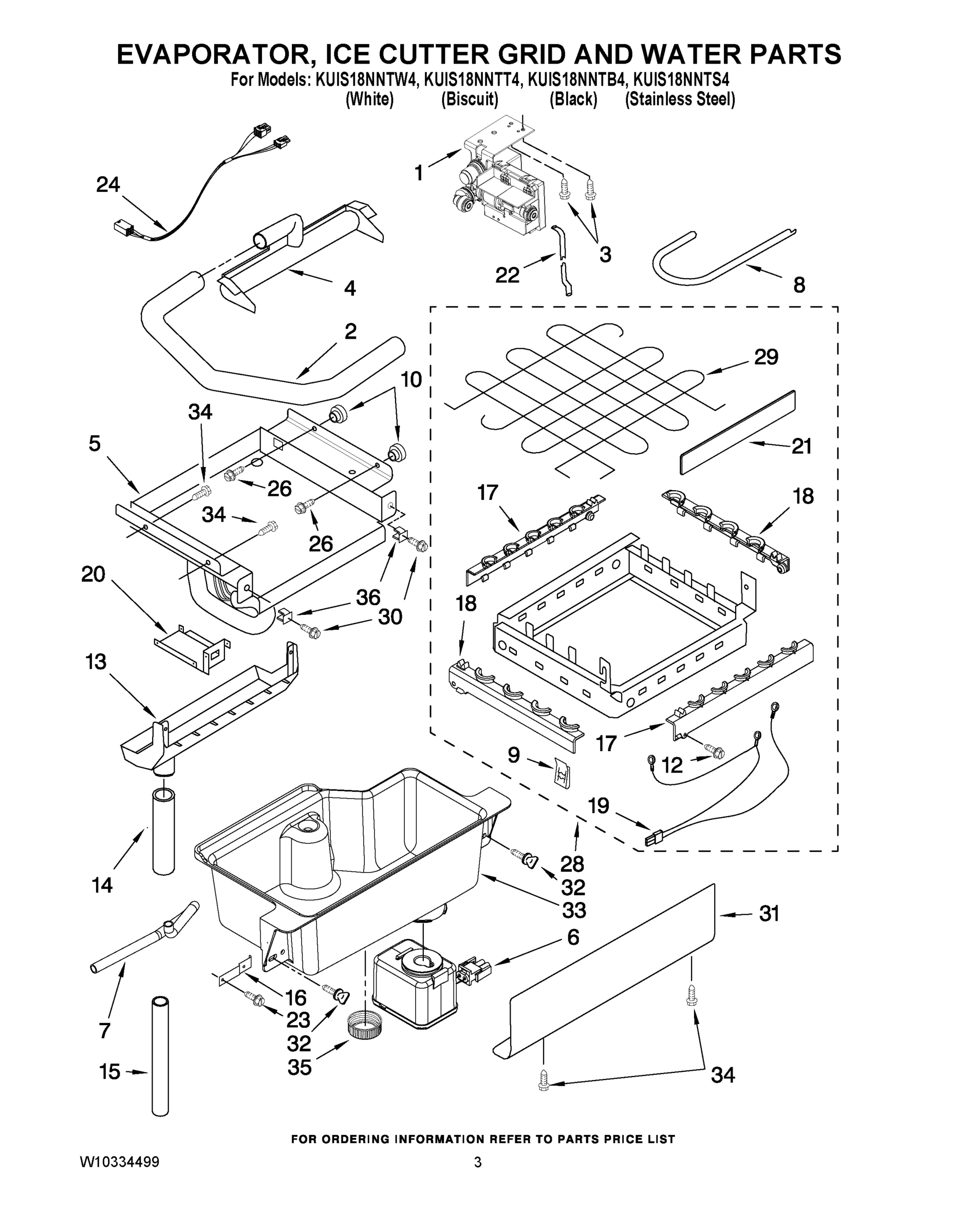 02 - EVAPORATOR, ICE CUTTER GRID AND WATER PARTS