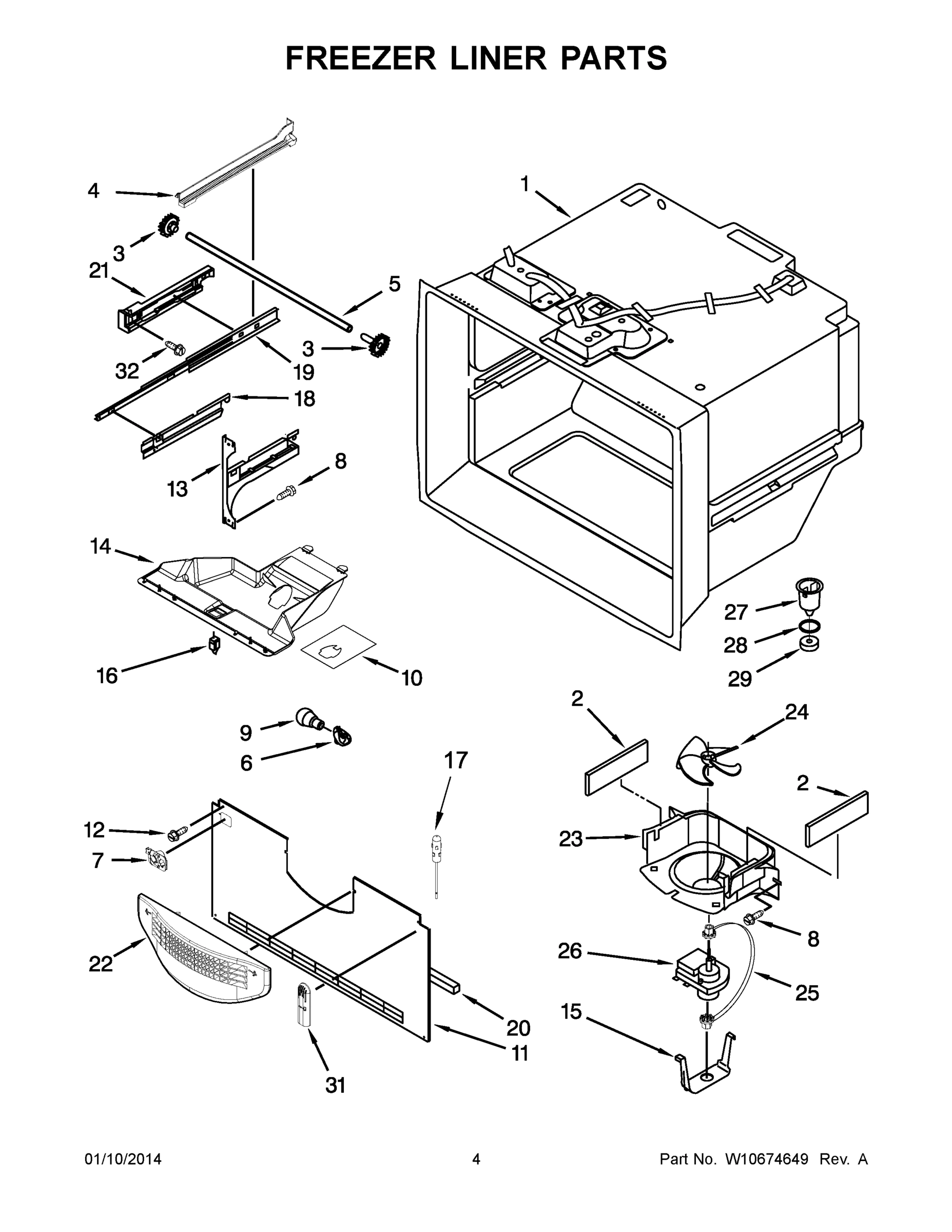 03 - FREEZER LINER PARTS