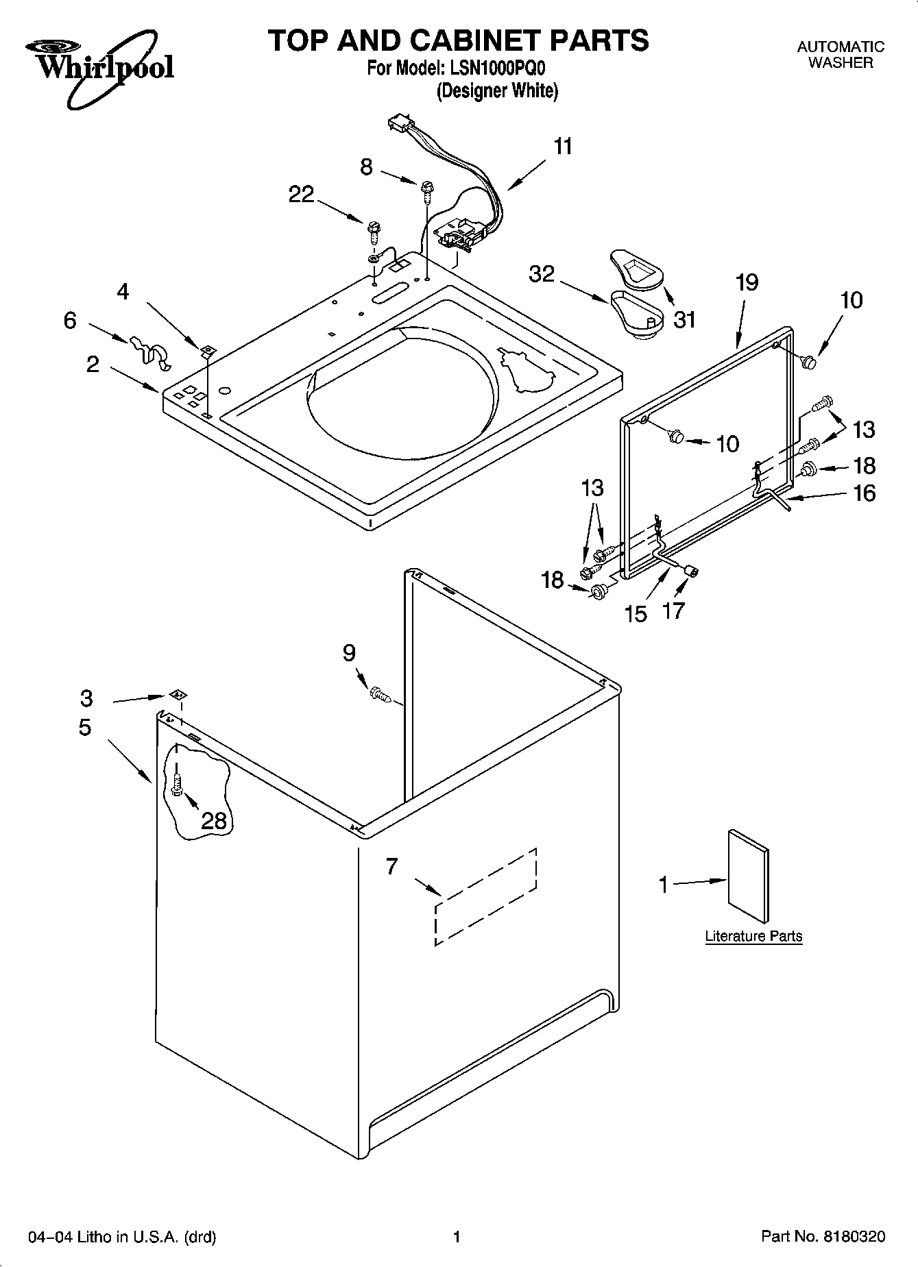 01 - TOP AND CABINET PARTS