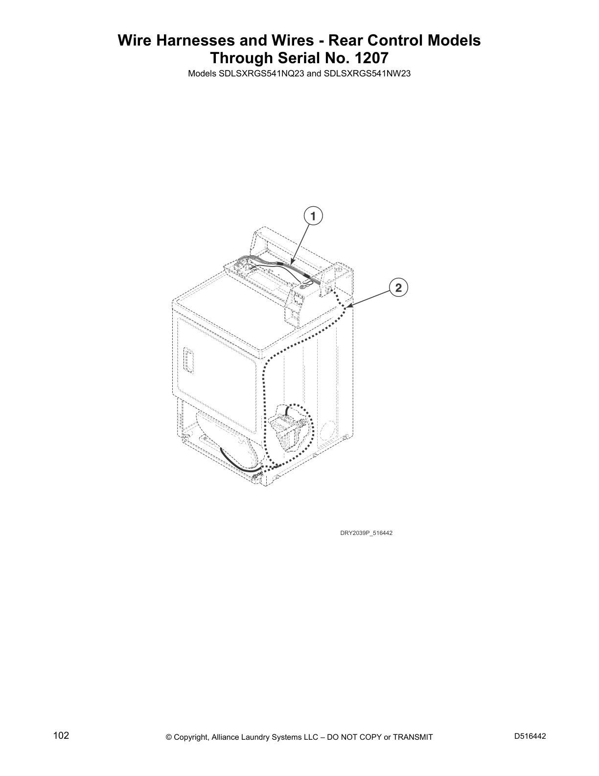 Wire Harnesses and Wires - Rear Control Models
Through Serial No. 1207