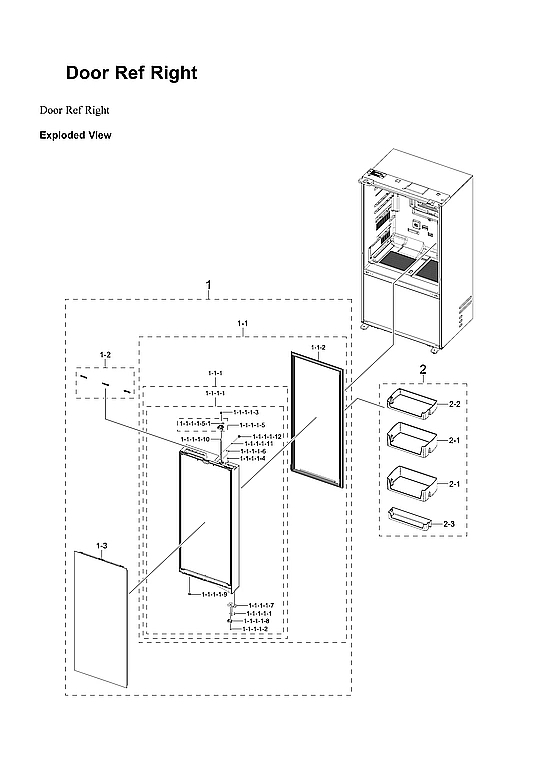 Right Refrigerator Door Parts