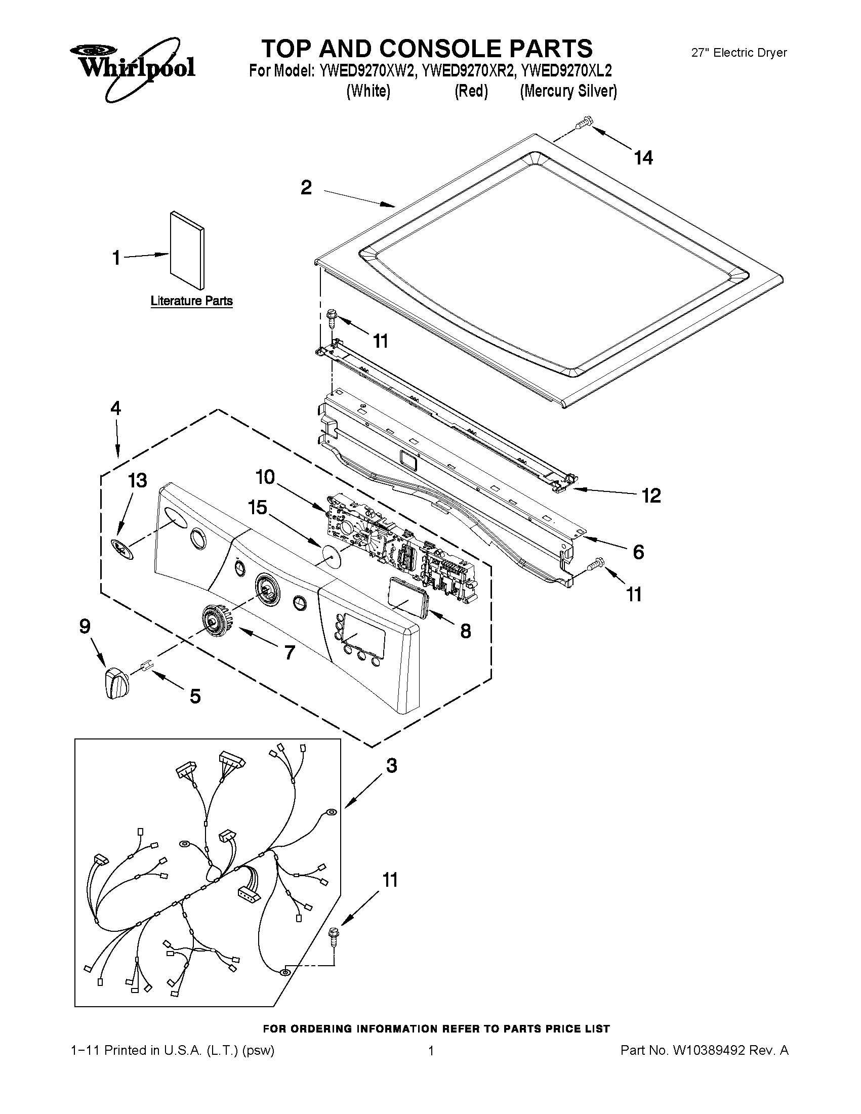 01 - TOP AND CONSOLE PARTS
