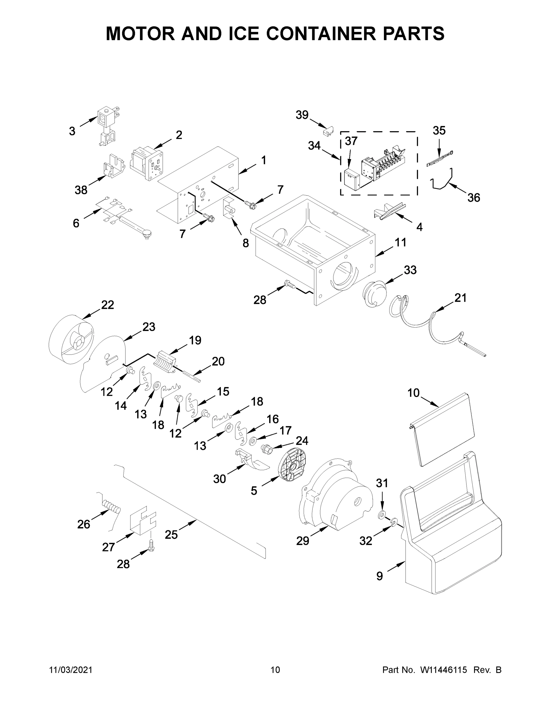 06 - MOTOR AND ICE CONTAINER PARTS